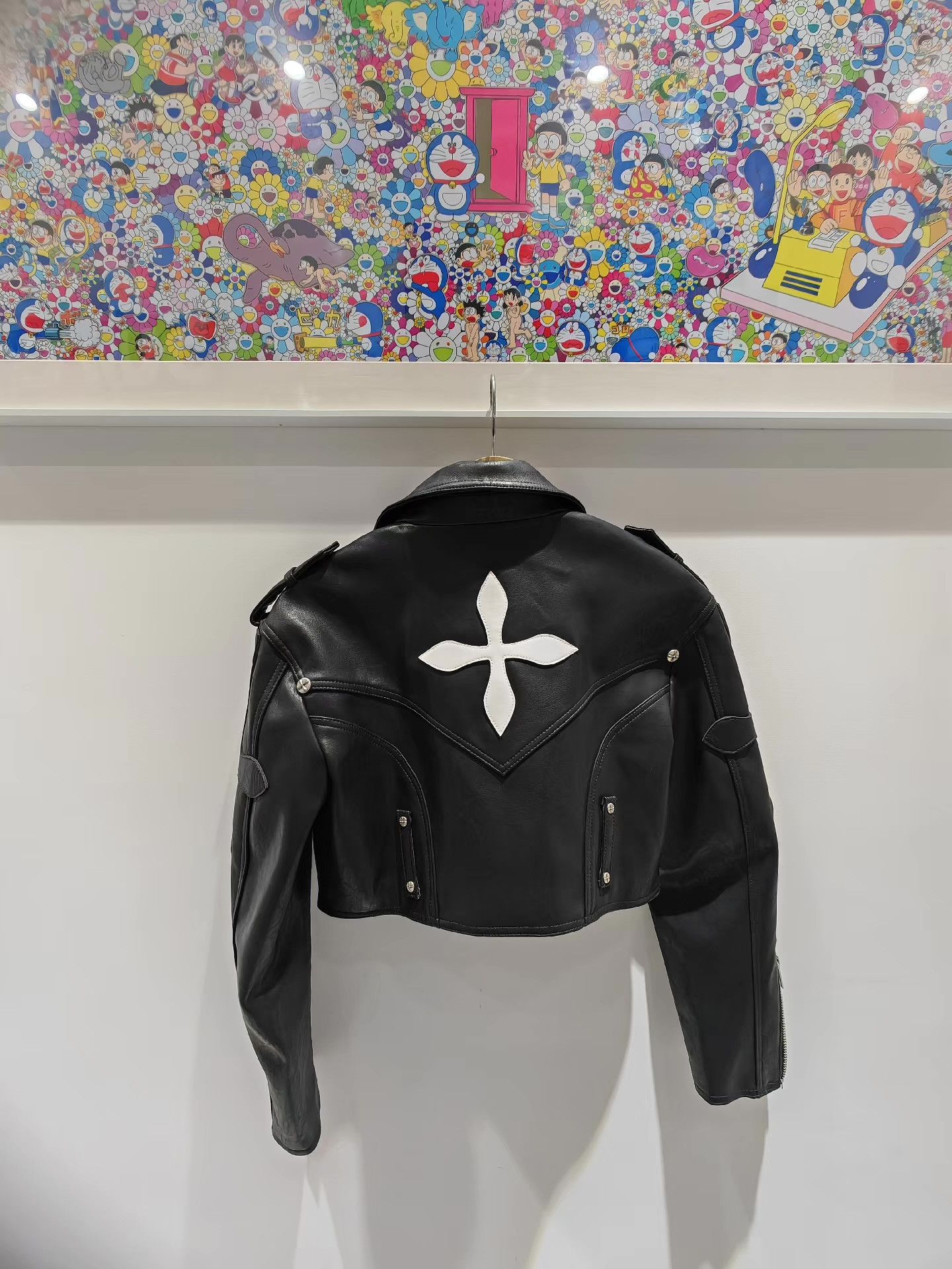 SMFK SMFK Midnight Biker Jacket Rivet Cropped Leather Jacket Q15 Size S / US 4 / IT 40 - 3 Thumbnail