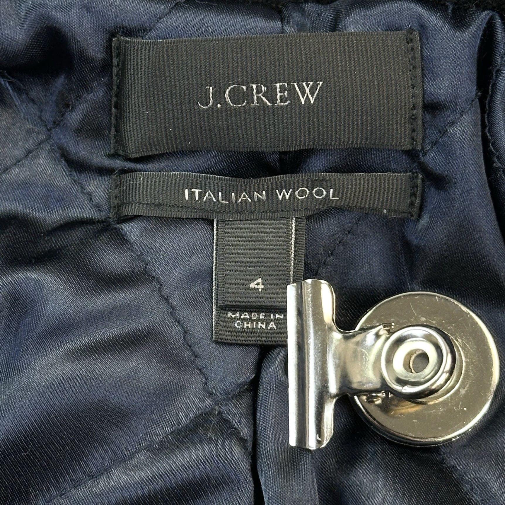 J.Crew J. Crew Lodge Coat Women's 4 Black Wool Quilt Lined Jacket Outdoor Size S / US 4 / IT 40 - 5 Thumbnail