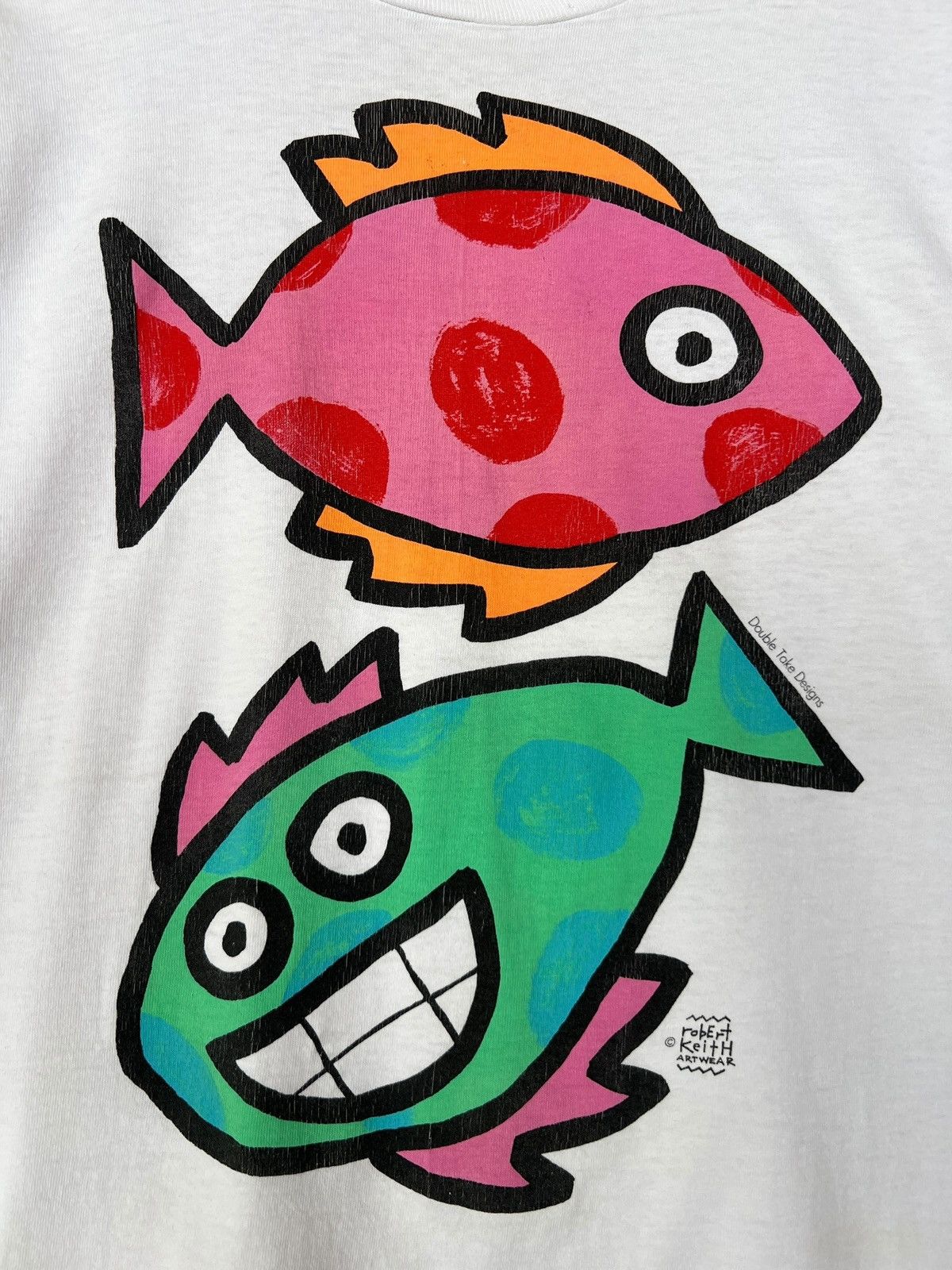 Vintage Vintage 90s Fish Funny Art Cartoon Short Sleeve Tees Size US XL / EU 56 / 4 - 2 Thumbnail