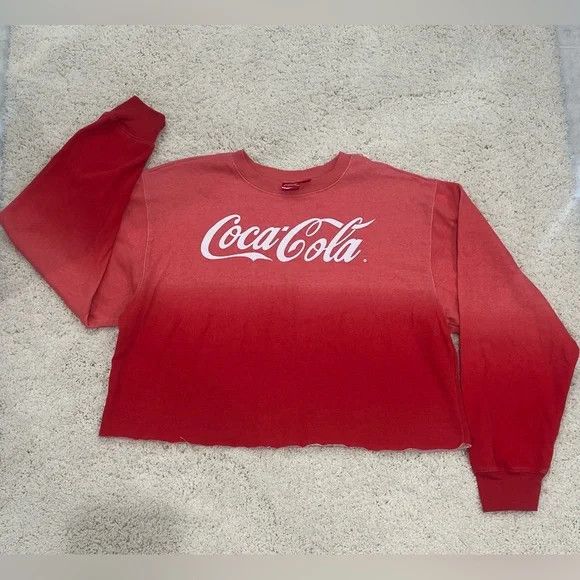 Coca Cola Coca Cola Ombré Red Cropped Sweatshirt in XXL | Grailed