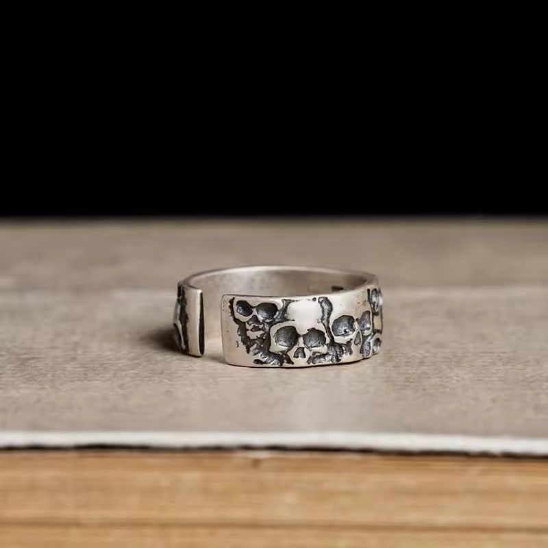Other Retro Carving Skull Adjustable Ring Size ONE SIZE - 2 Thumbnail