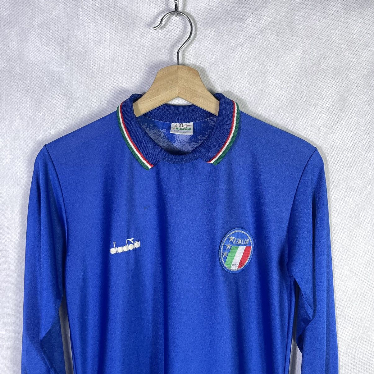 Diadora Rare! Vintage 80s Italy World Cup Jersey Italia L/S Size US S / EU 44-46 / 1 - 3 Thumbnail