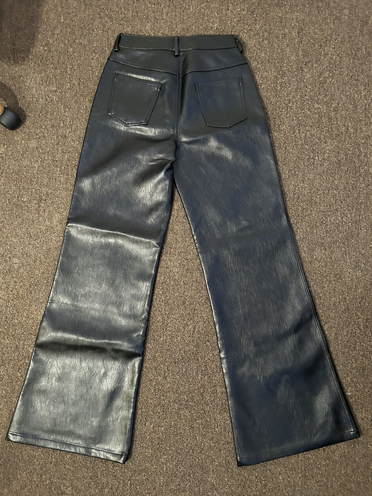 Designer Black flared leather pants Size US 28 / EU 44 - 2 Thumbnail