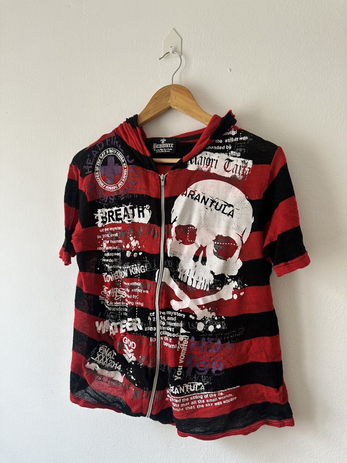 Japanese Brand Y2K Affliction Beumare Skull Poem Zipper Hoodie Size US L / EU 52-54 / 3 - 2 Thumbnail