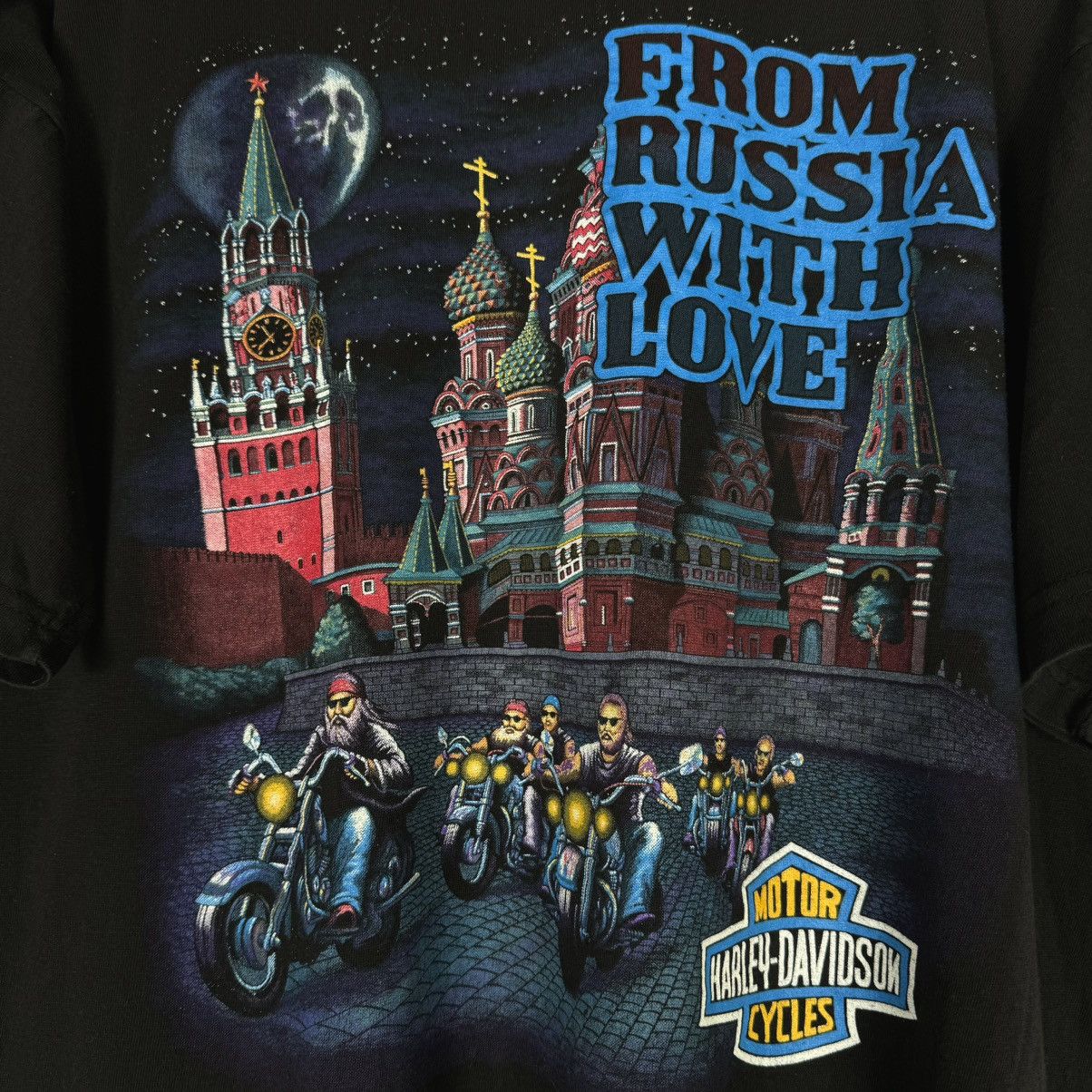 Harley Davidson Vintage 90s Harley Davidson From Russia With Love T Shirt Size US XXL / EU 58 / 5 - 4 Thumbnail