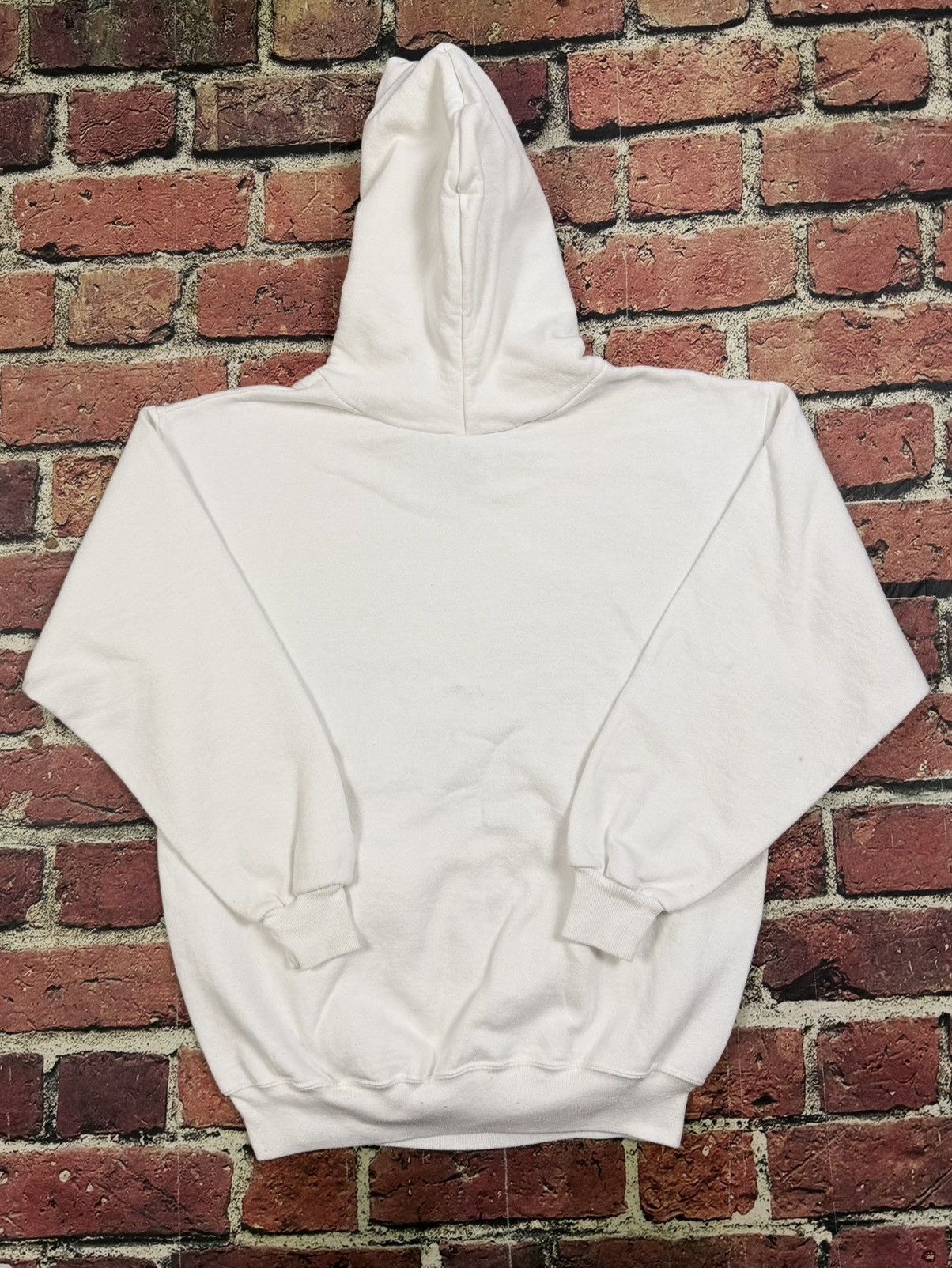 Jerzees Vintage 80s 90s Jerzees White Hoodie Blank Sweatshirt USA Size US XL / EU 56 / 4 - 3 Thumbnail