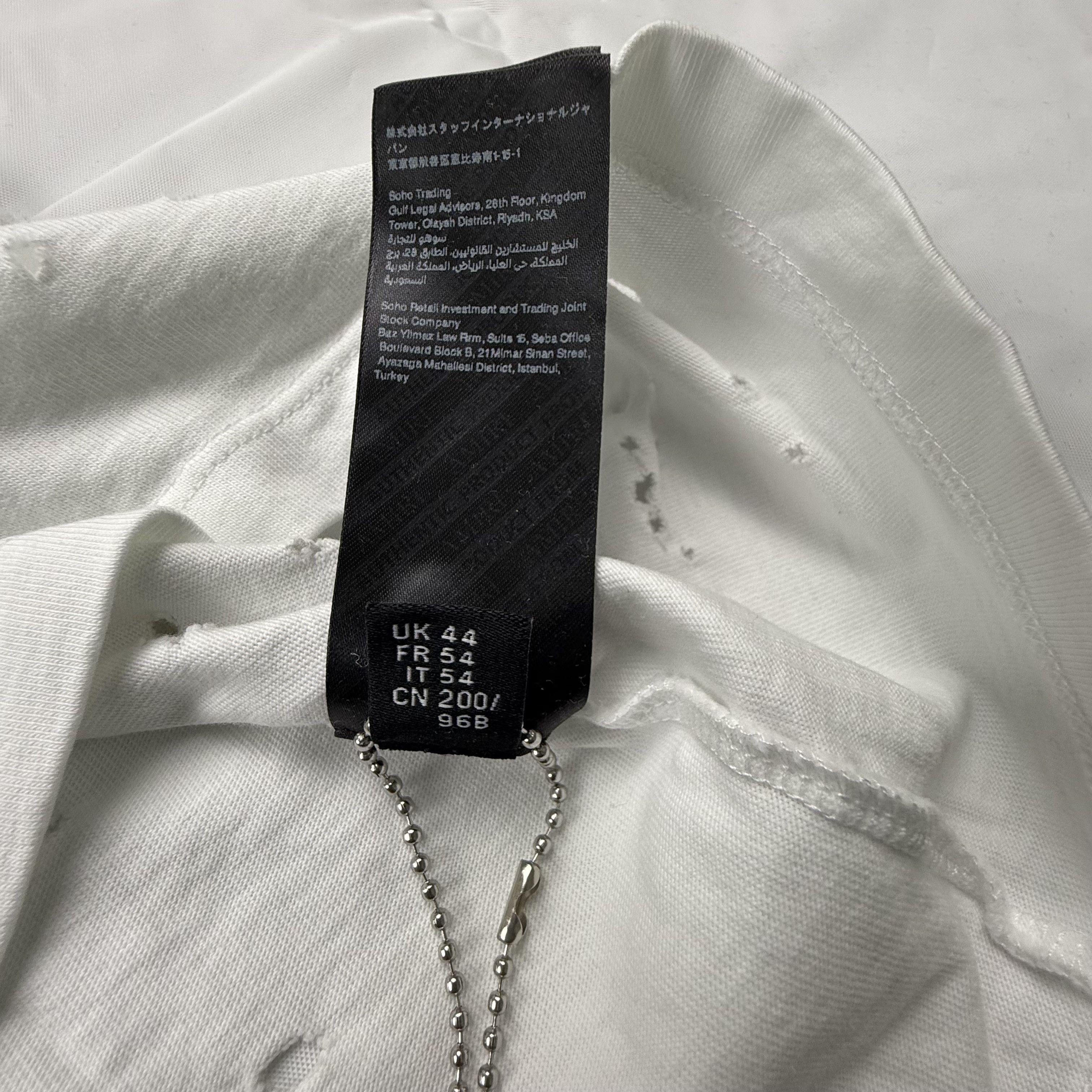 Amiri Amiri Shotgun Embroidered White Distressed Logo T-Shirt Size US XXL / EU 58 / 5 - 8 Thumbnail