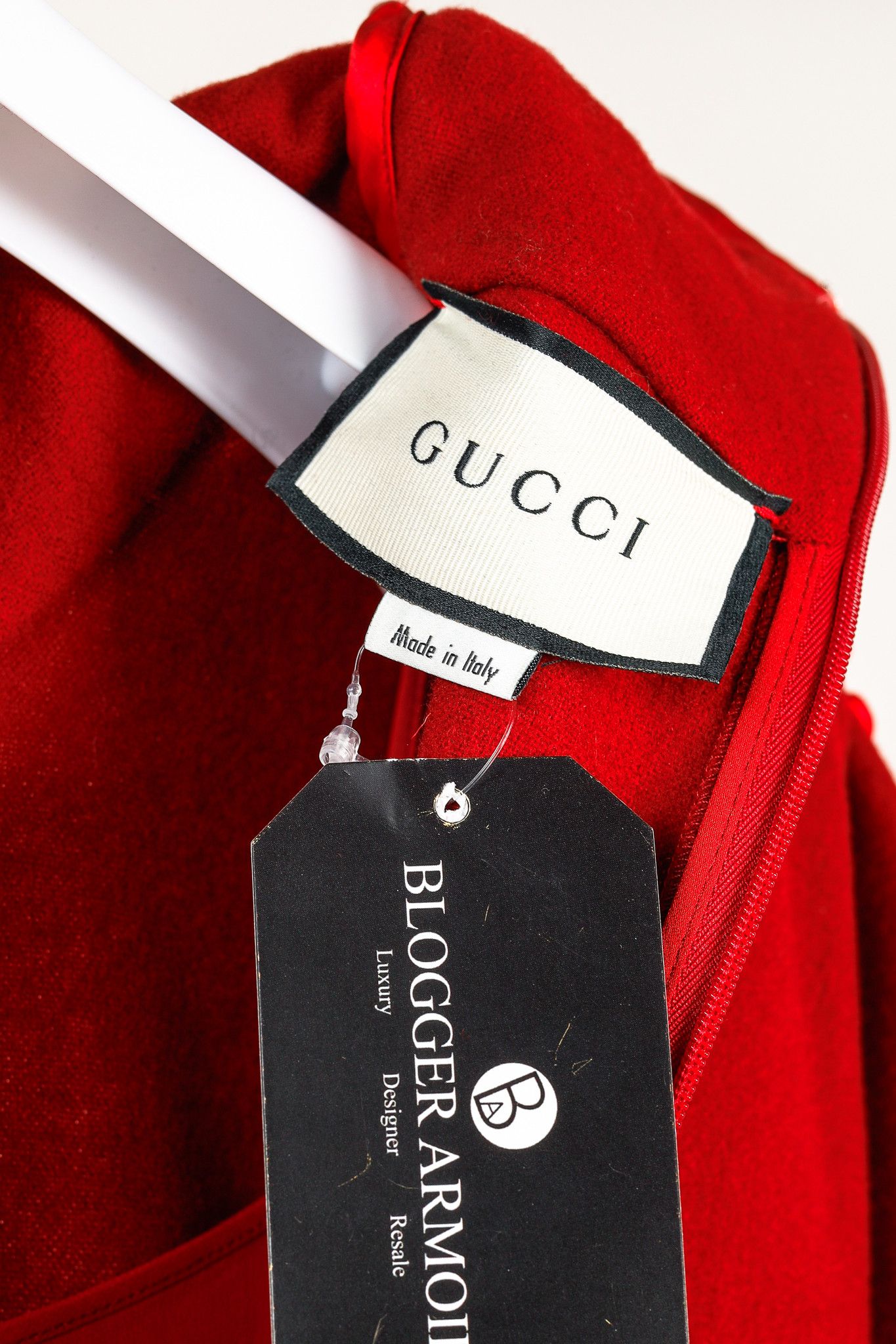 Gucci Gucci AW/19 Runway Red Wool Satin-Trim Cowl-Neck Dress Size M / US 6-8 / IT 42-44 - 4 Thumbnail