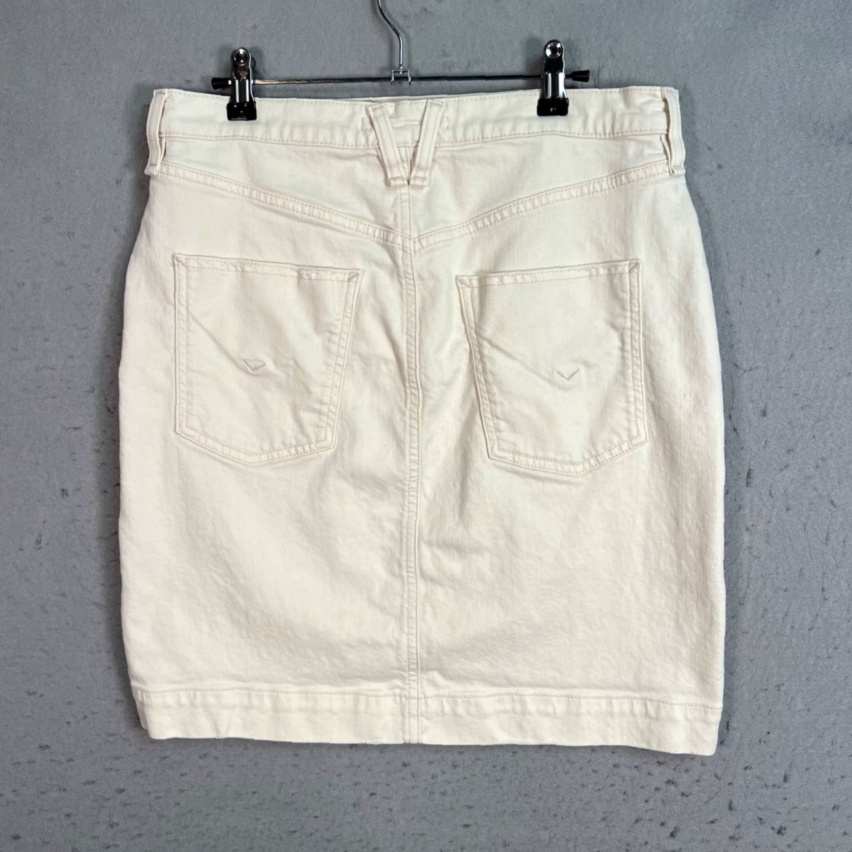 Hudson Hudson Womens Skirt Denim White Mini Short 32 Checked Cotton Lyocell Blend Button Vintage No N/A Size 24" / US 00 / IT 34 - 2 Thumbnail
