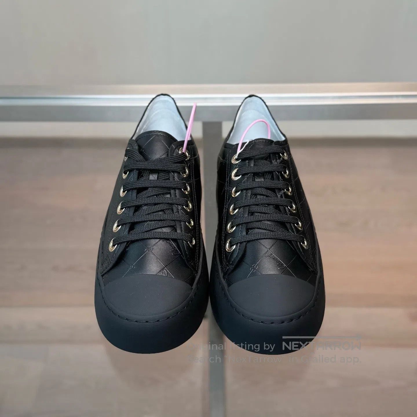 Chanel Chanel 25P black patent leather sneakers with a full-print Size US 7 / IT 37 - 5 Thumbnail