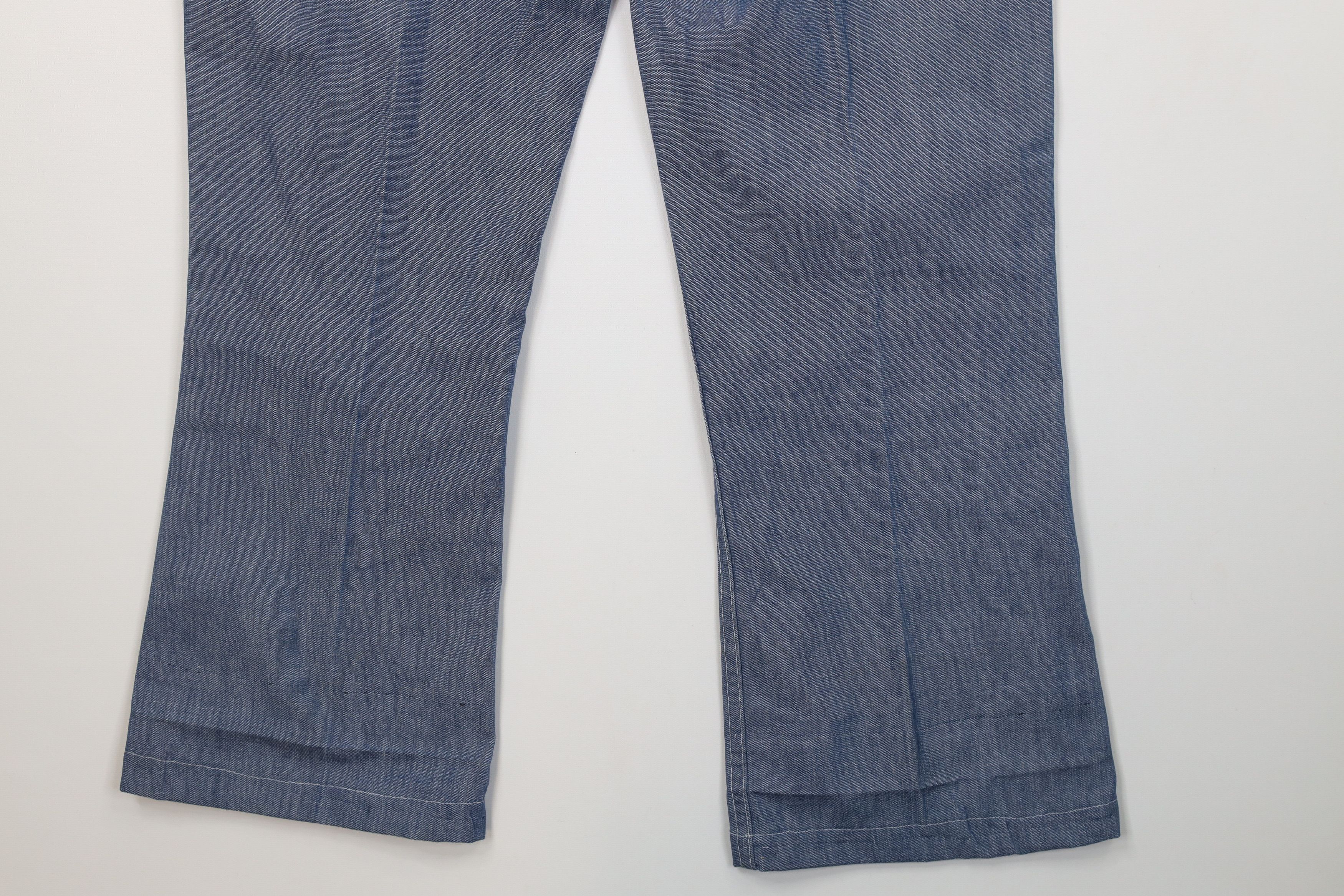 Vintage Vintage 60s Streetwear Chambray Flared Wide Leg Jeans USA Size US 34 / EU 50 - 14 Thumbnail