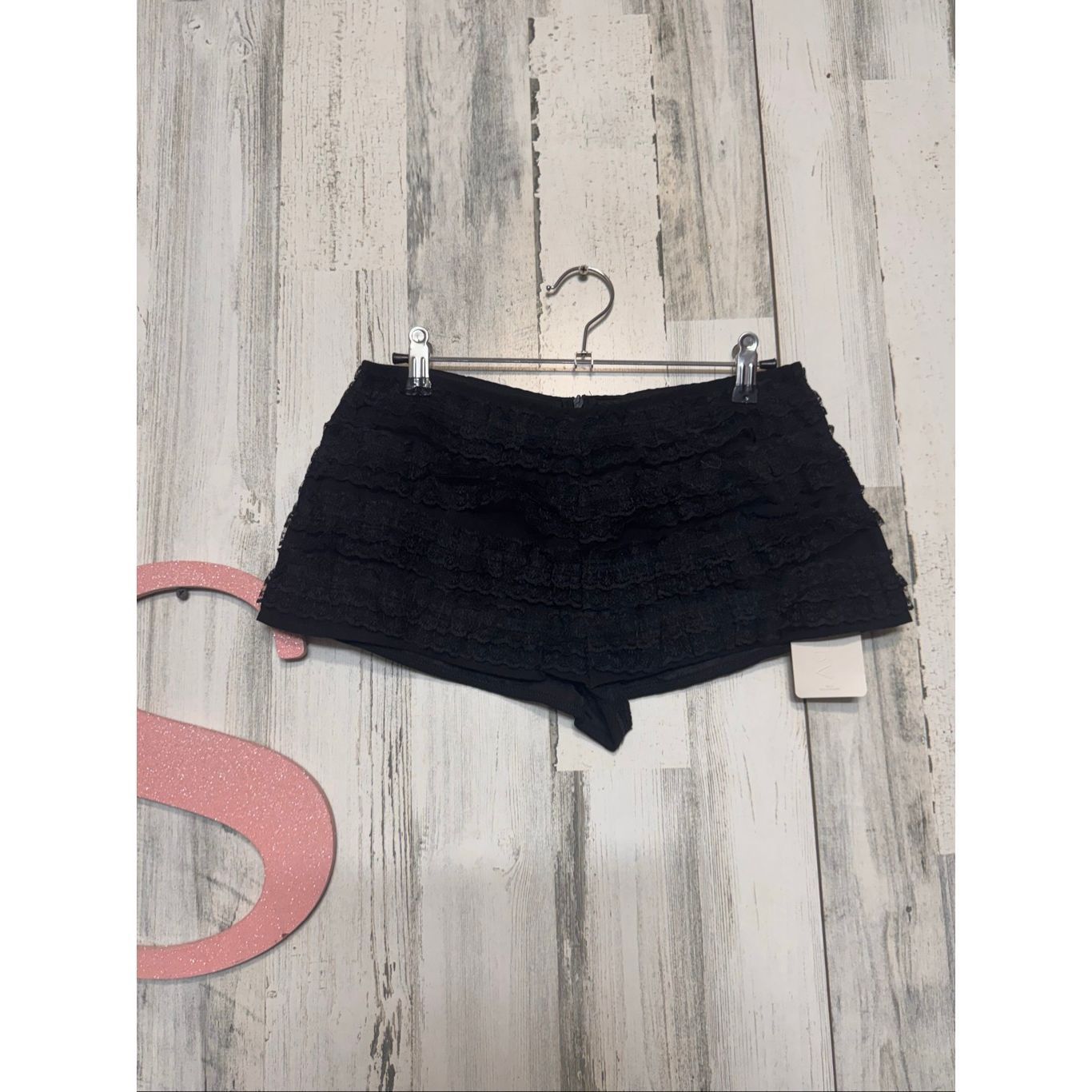 Other Musera Black Ruffle Lace Shorts XS – Layered Mini Shorts, St Size 25" / US 0 / IT 36 - 2 Thumbnail