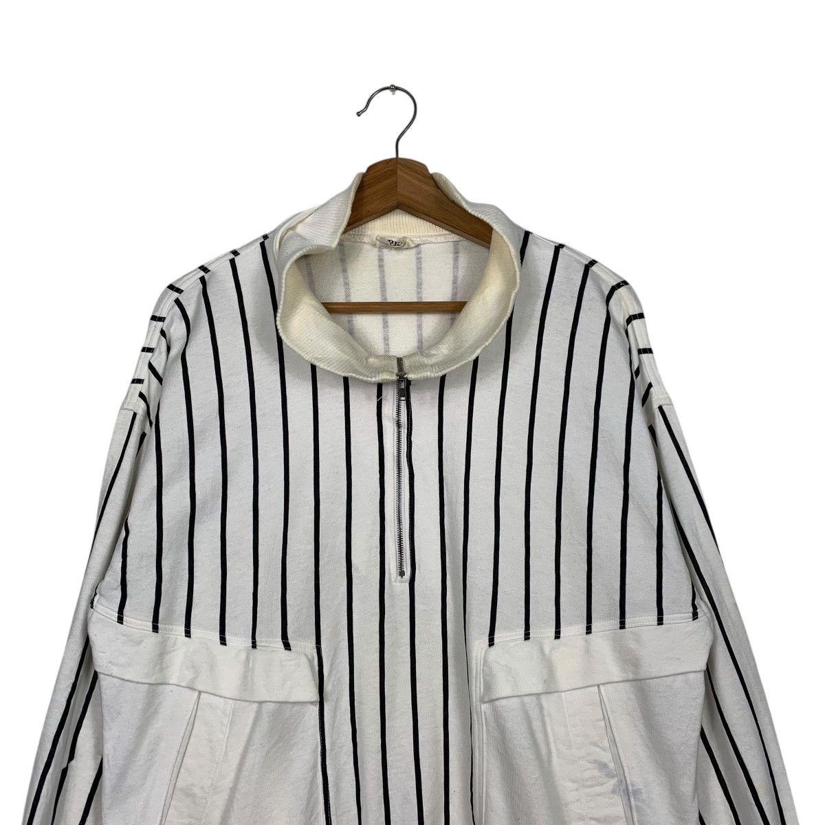Japanese Brand Japanese Brand Black Pia Stripe Half Zipper Sweater Size US M / EU 48-50 / 2 - 2 Thumbnail