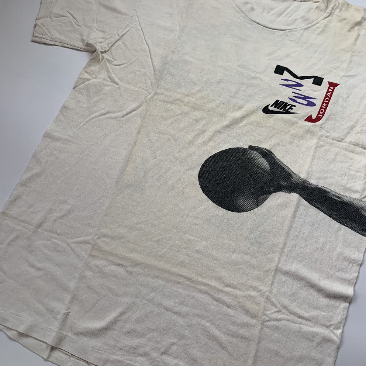Jordan Brand Rare vintage tee Nike x Jordan Big Logo 1990 Size US XL / EU 56 / 4 - 8 Thumbnail