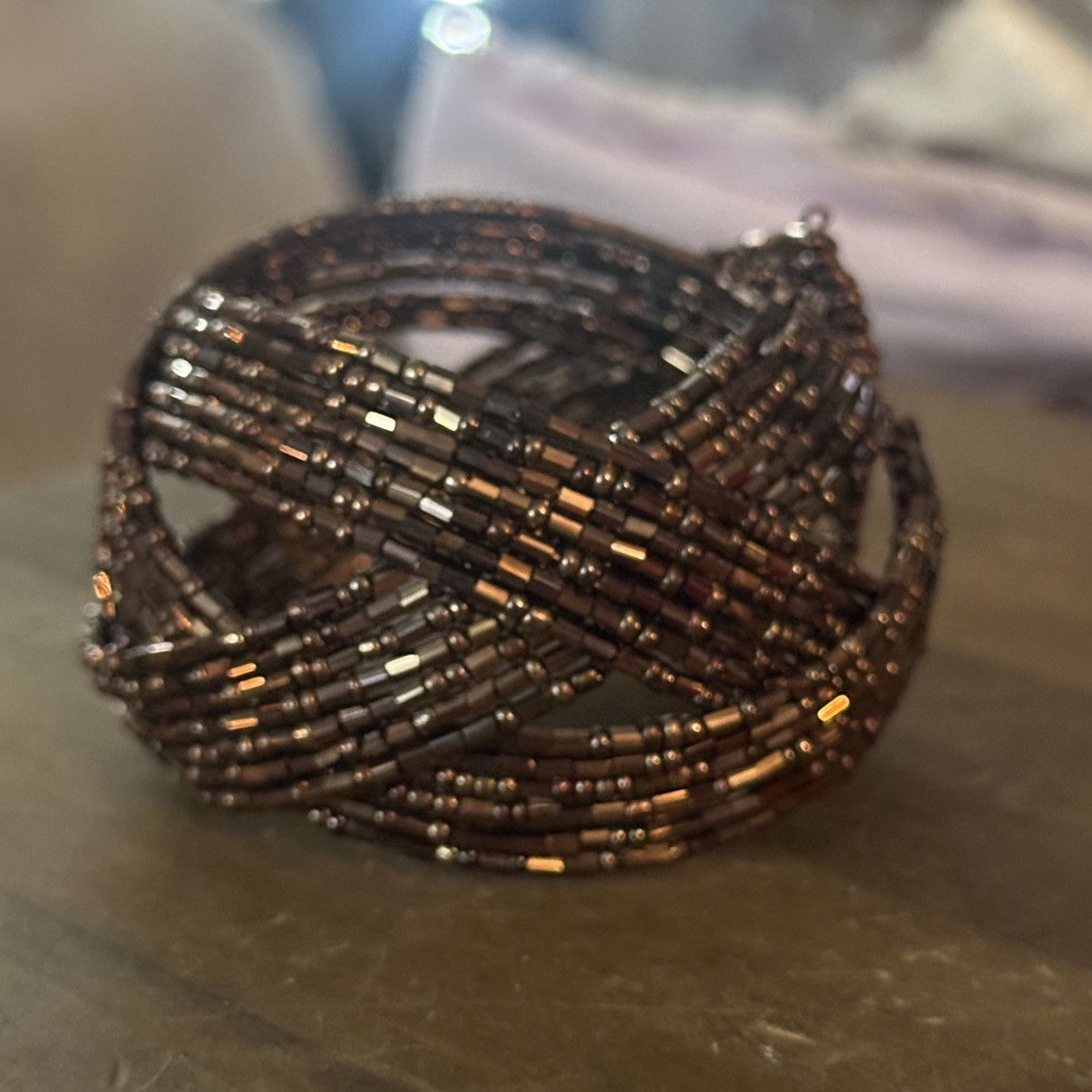 Vintage Vintage chunky braided bronze bead bracelet Size ONE SIZE - 5 Thumbnail