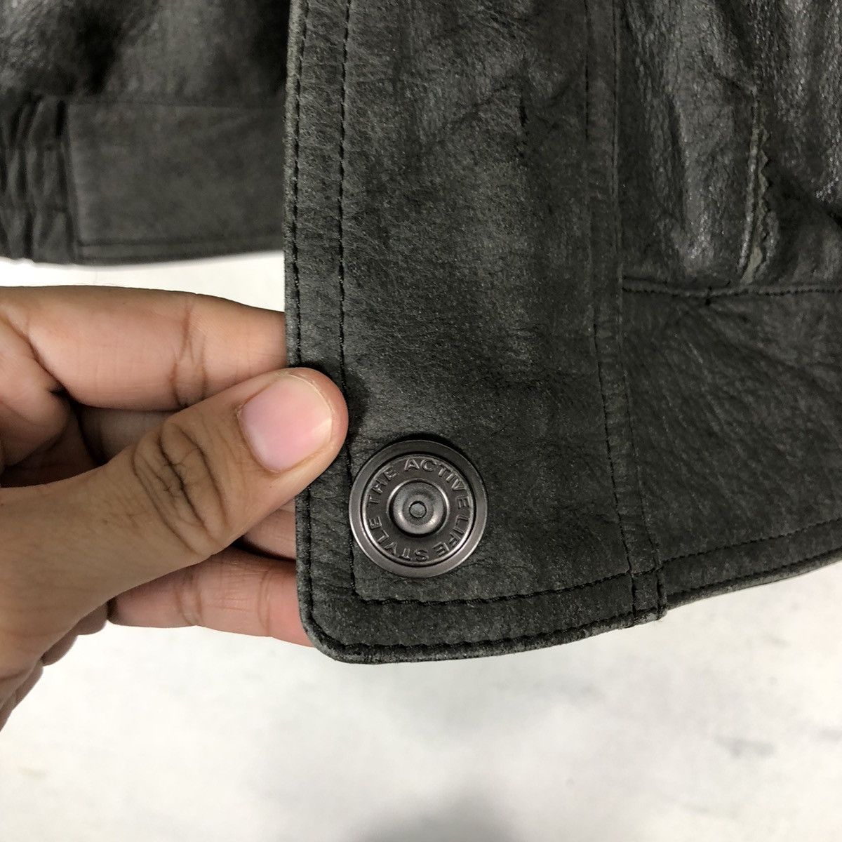 Japanese Brand 🔥Vintage Biker Leather Jacket Japan Made Knit Sleeve Rare Size US L / EU 52-54 / 3 - 16 Thumbnail