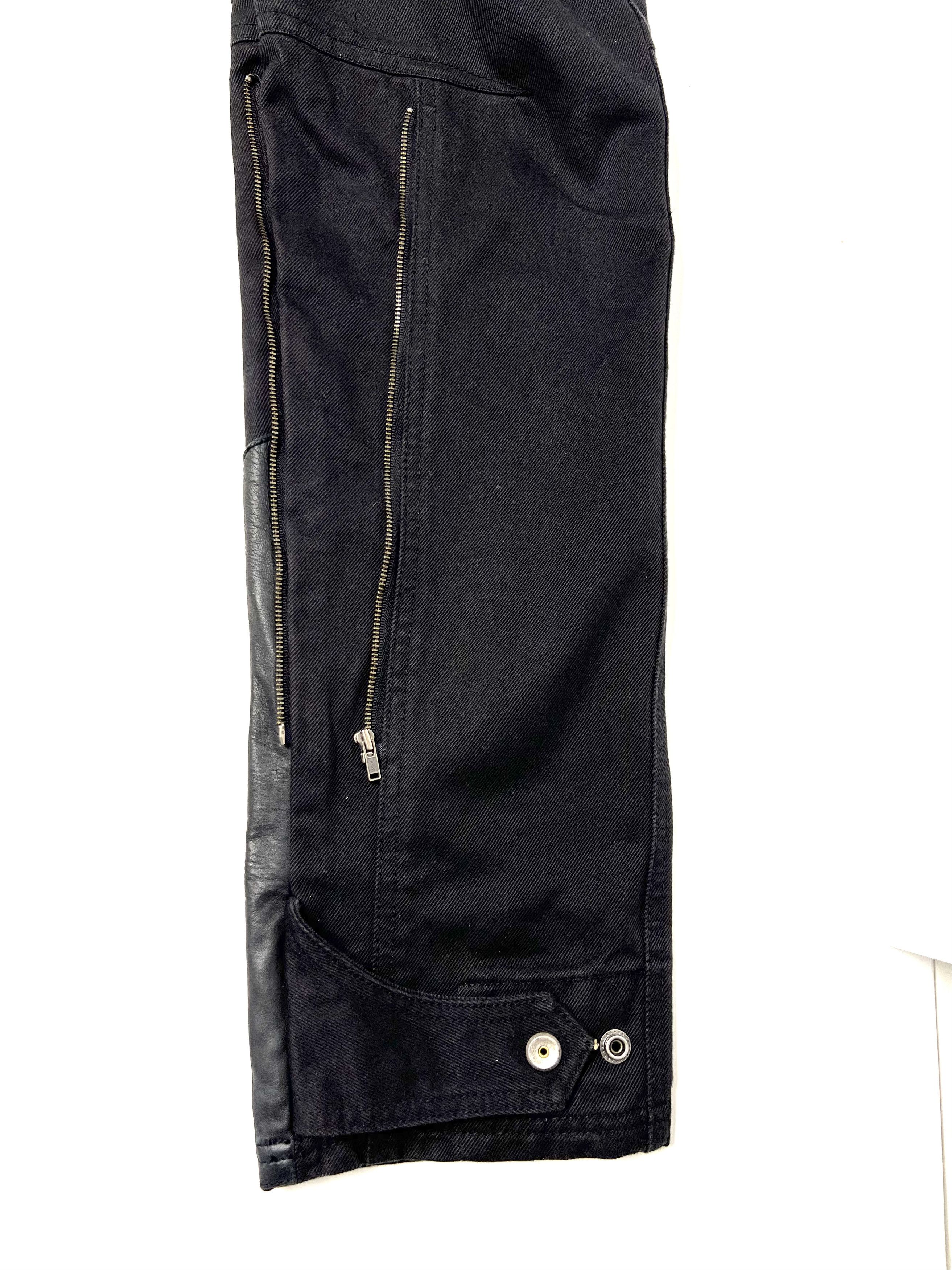 Diesel DIESEL MENS BLACK DENIM W / LEATHER, ZIPPRES & SNAP-ON JEANS Size US 27 - 9 Thumbnail