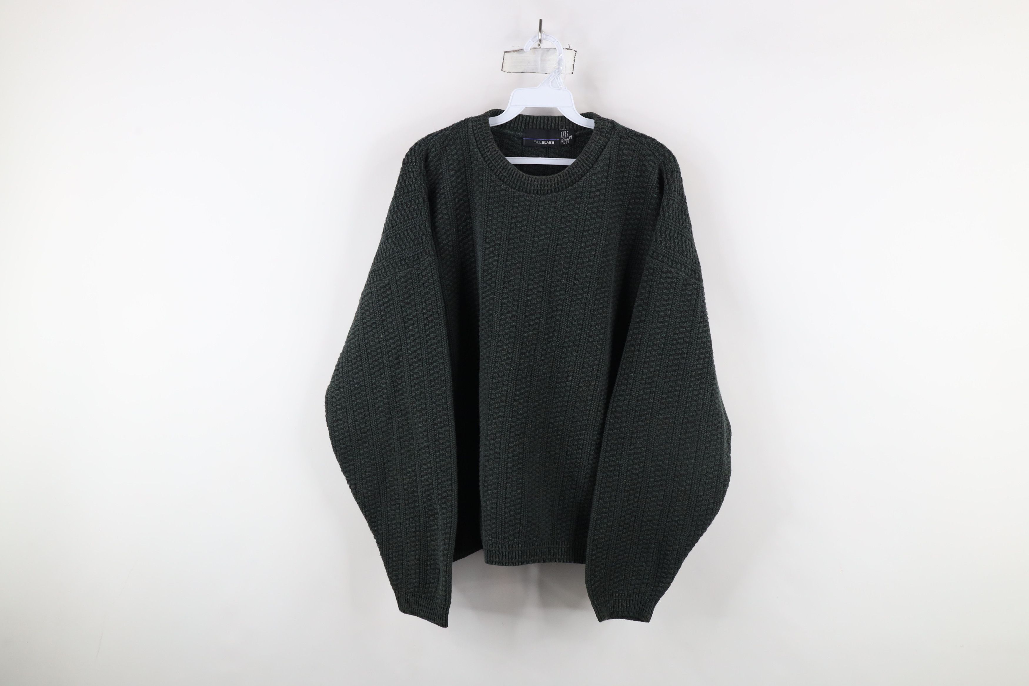 Vintage Vintage 90s Streetwear Knit Crewneck Sweater Green USA Size US XL / EU 56 / 4 - 1 Thumbnail