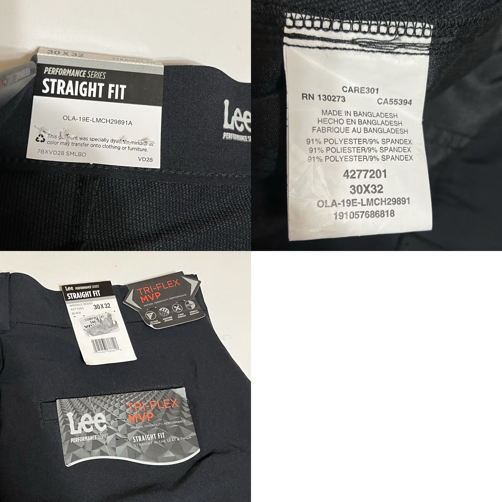 Lee Lee Performance Tri-Flex MVP Pants Men’s 30x32 30x31 Black Straight NWT Denim? Size US 30 / EU 46 - 8 Thumbnail