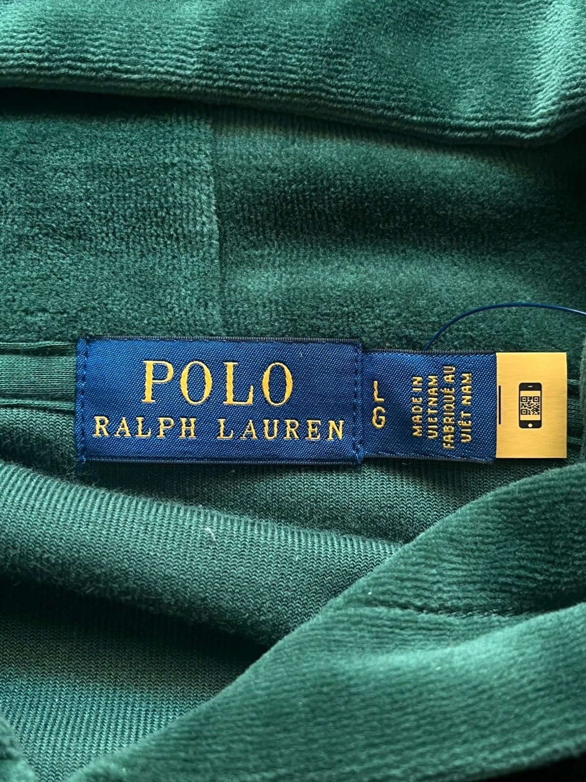 Polo Ralph Lauren Polo Ralph Lauren Zip Hoodie Sz L Velour Cotton Dark Green Size L / US 10 / IT 46 - 9 Thumbnail