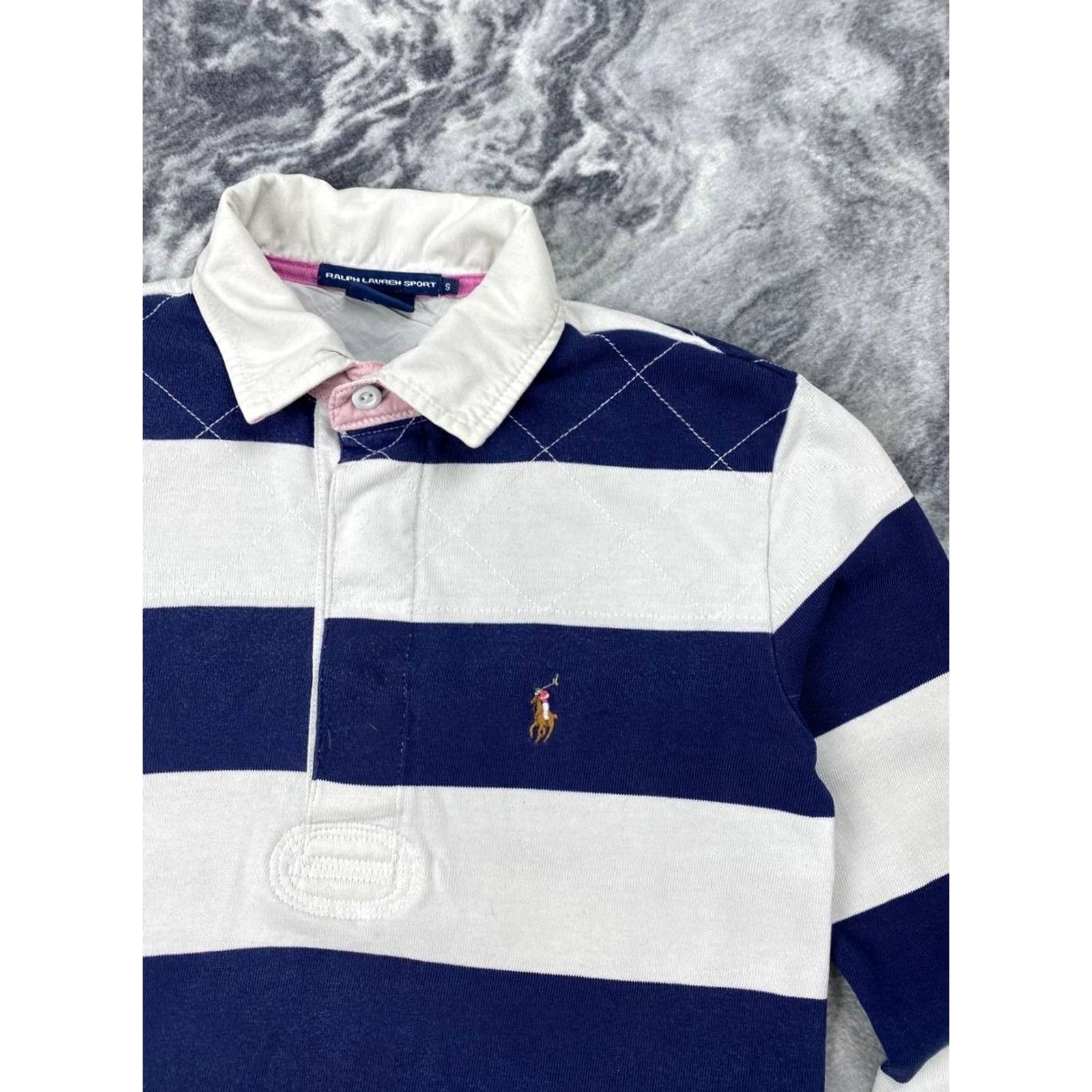 Polo Ralph Lauren VINTAGE Ralph Lauren Sport Striped Long Sleeve Rugby Shirt Women Size S Blue Size S / US 4 / IT 40 - 5 Thumbnail