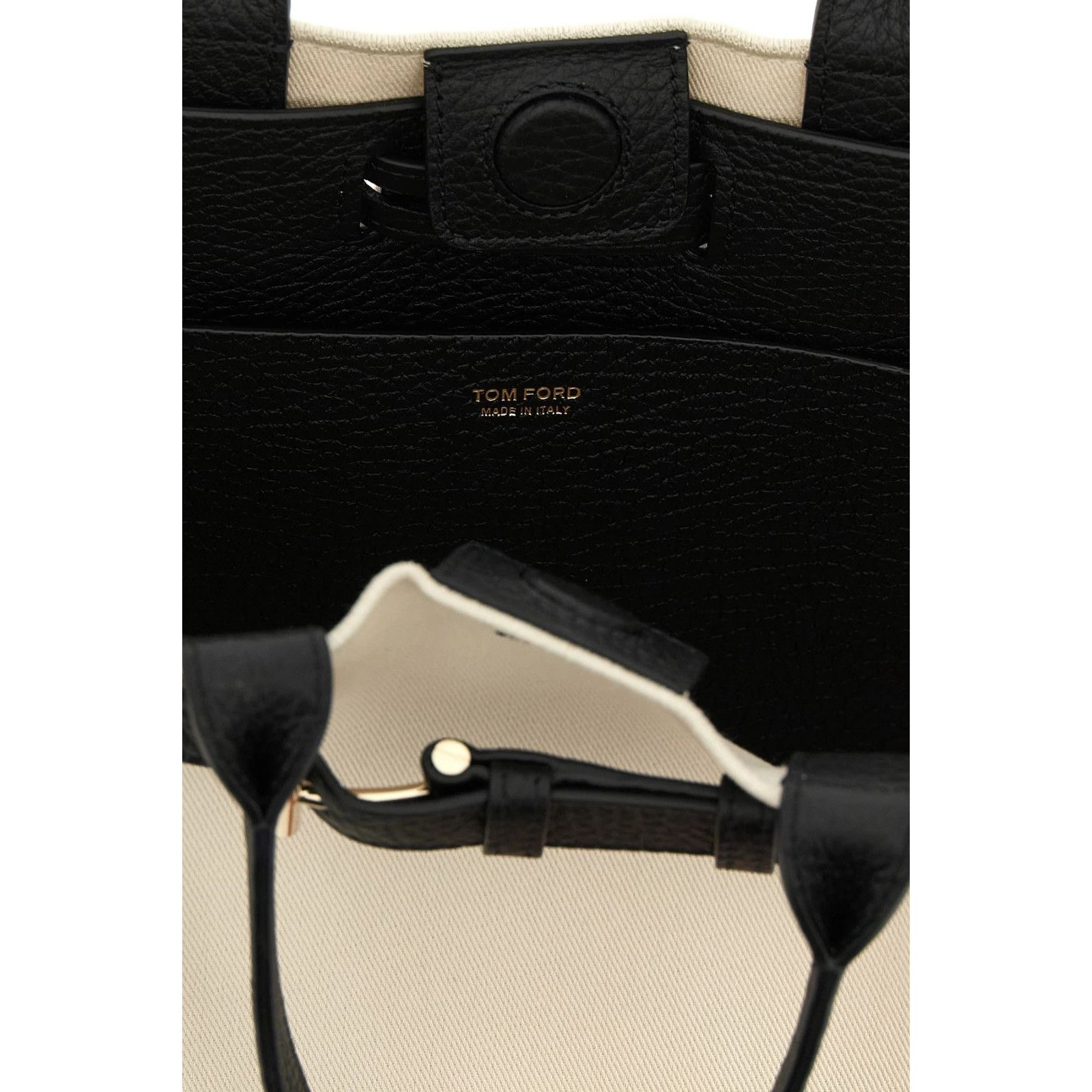 Tom Ford Tom Ford Audrey Small White Black Canvas Shopper Tote Bag Ne Size ONE SIZE - 4 Thumbnail