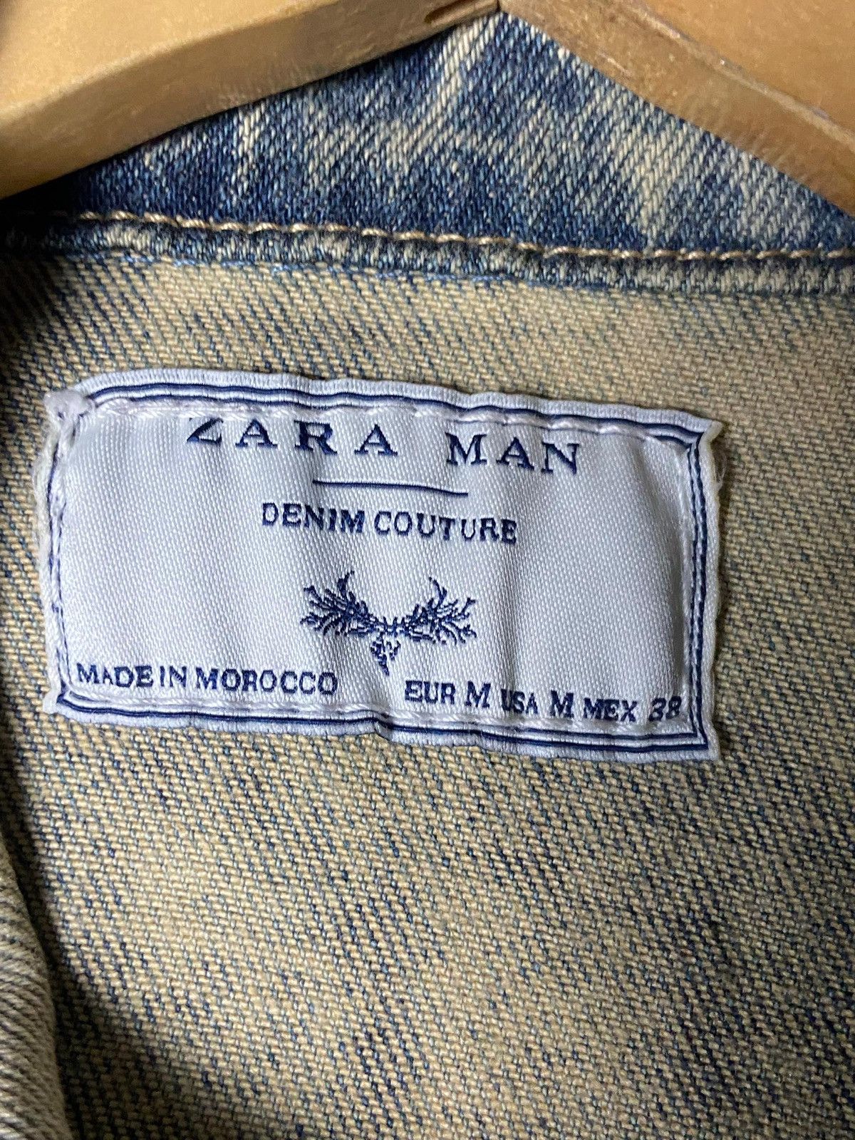 Zara Zara Man Couture Denim Jacket with Leather Sleeve (156) Size US M / EU 48-50 / 2 - 8 Thumbnail