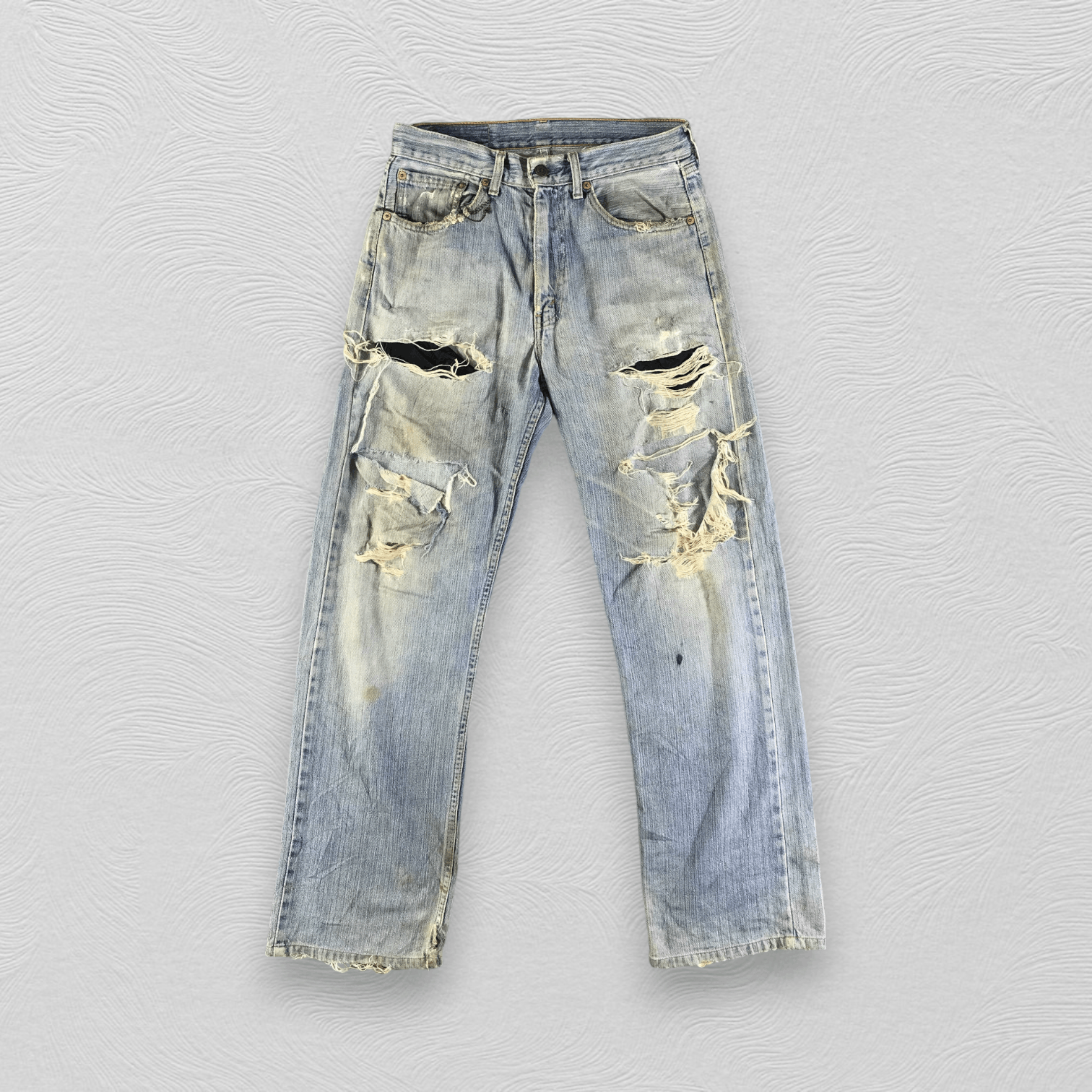 Levi's Vintage Levis 502 Jeans Distressed Denim KJ3001 Size US 29 - 1 Thumbnail