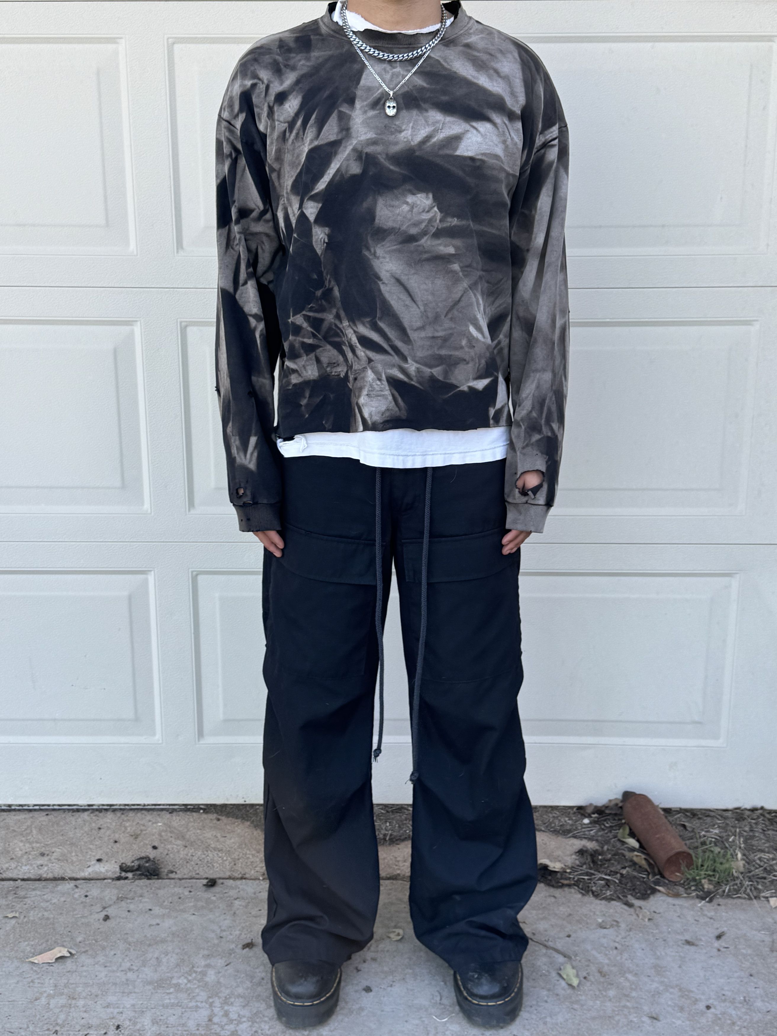 Vintage Vintage Sunfaded Longsleeve Overshirt Size US XL / EU 56 / 4 - 2 Thumbnail