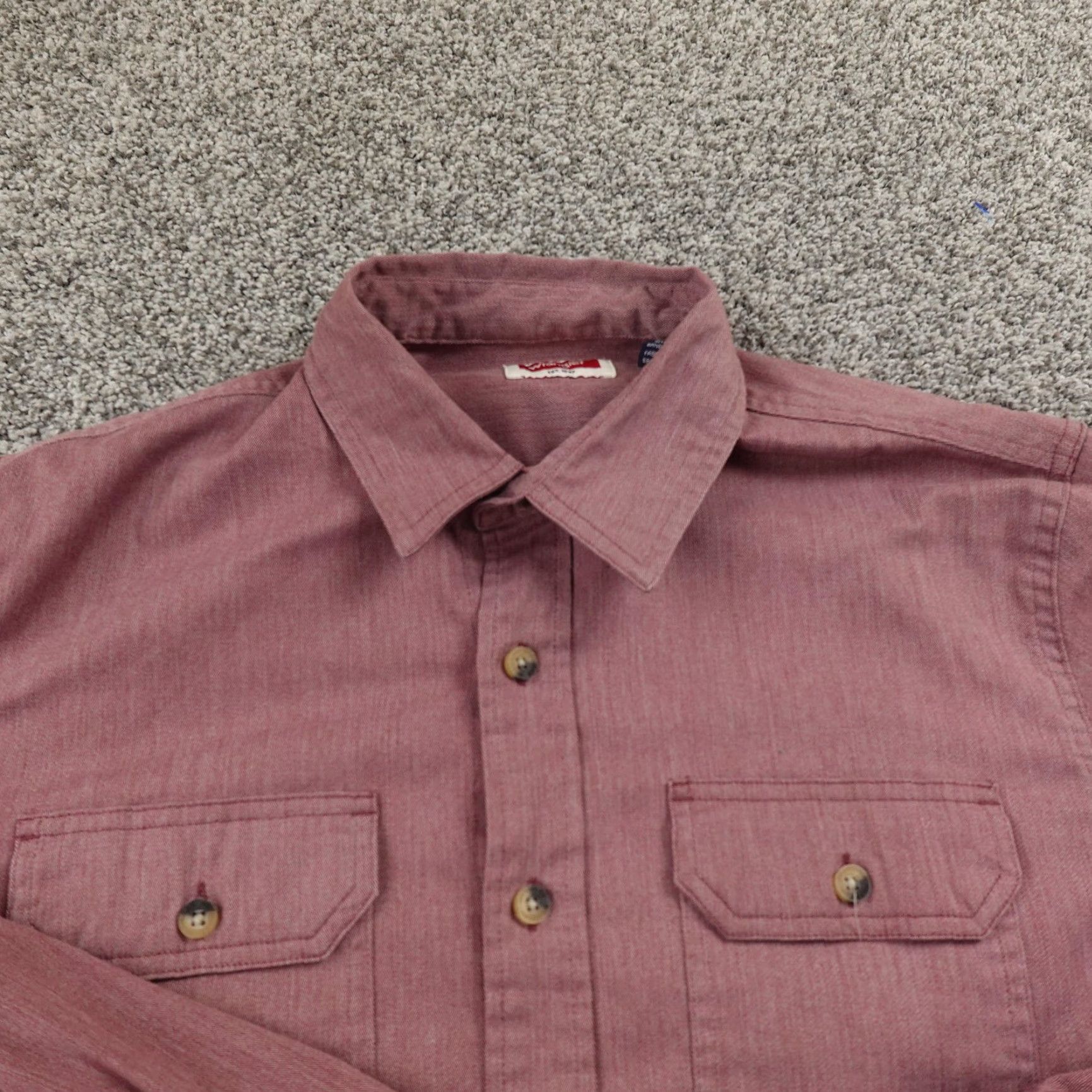Wrangler Wrangler Shirt Mens M Red Denim Chambray Button Up Stretch Western Work Cowboy Shirt Mens M Red Denim Chambray Button Up Stretch Western Work Cowboy Size US M / EU 48-50 / 2 - 3 Thumbnail