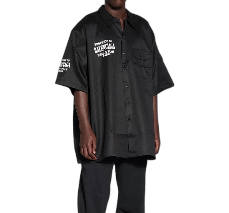 Balenciaga Black Logo Short Sleeve Shirt