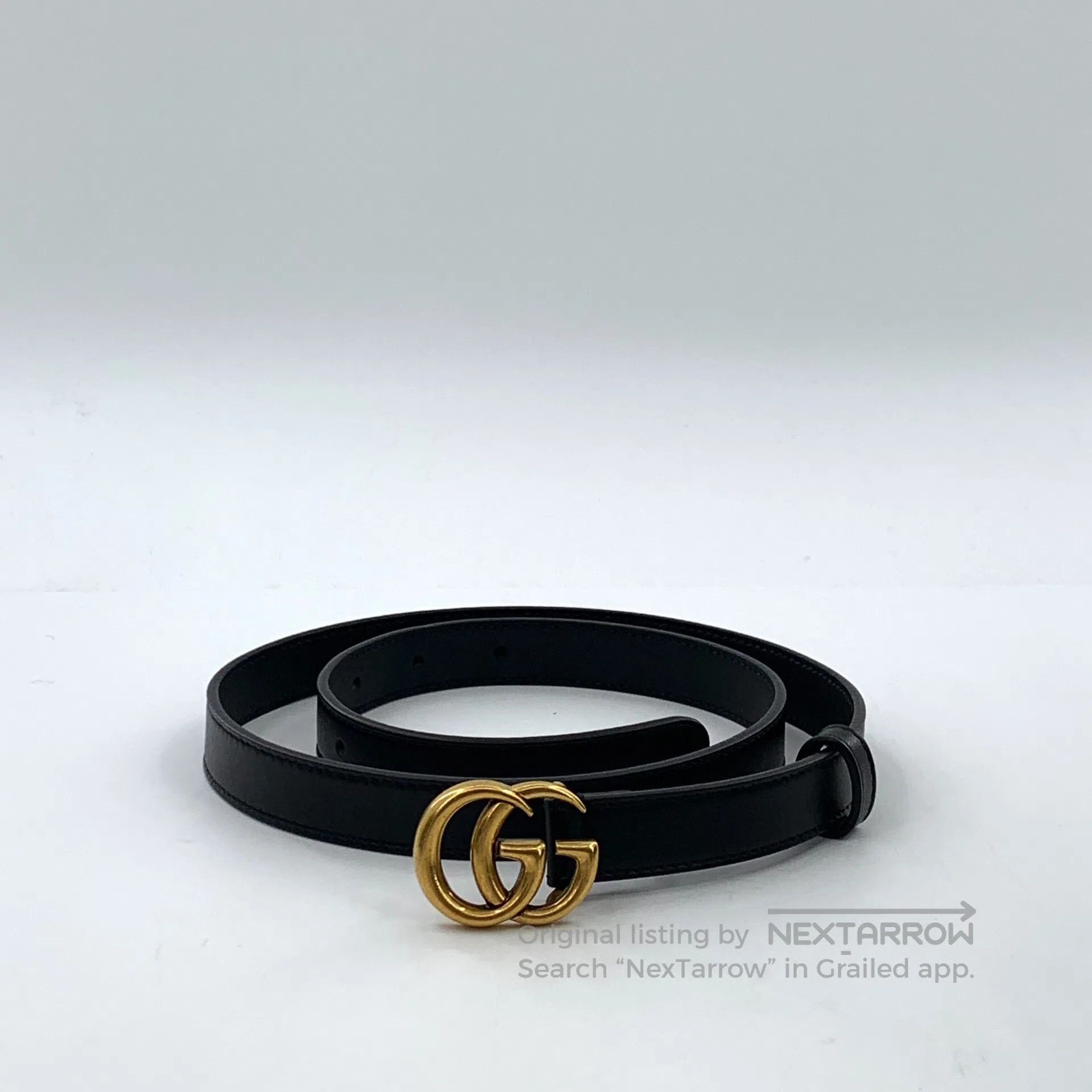 Gucci Guicci Black Double G Smooth Buckle Belt| Size ONE SIZE - 2 Thumbnail