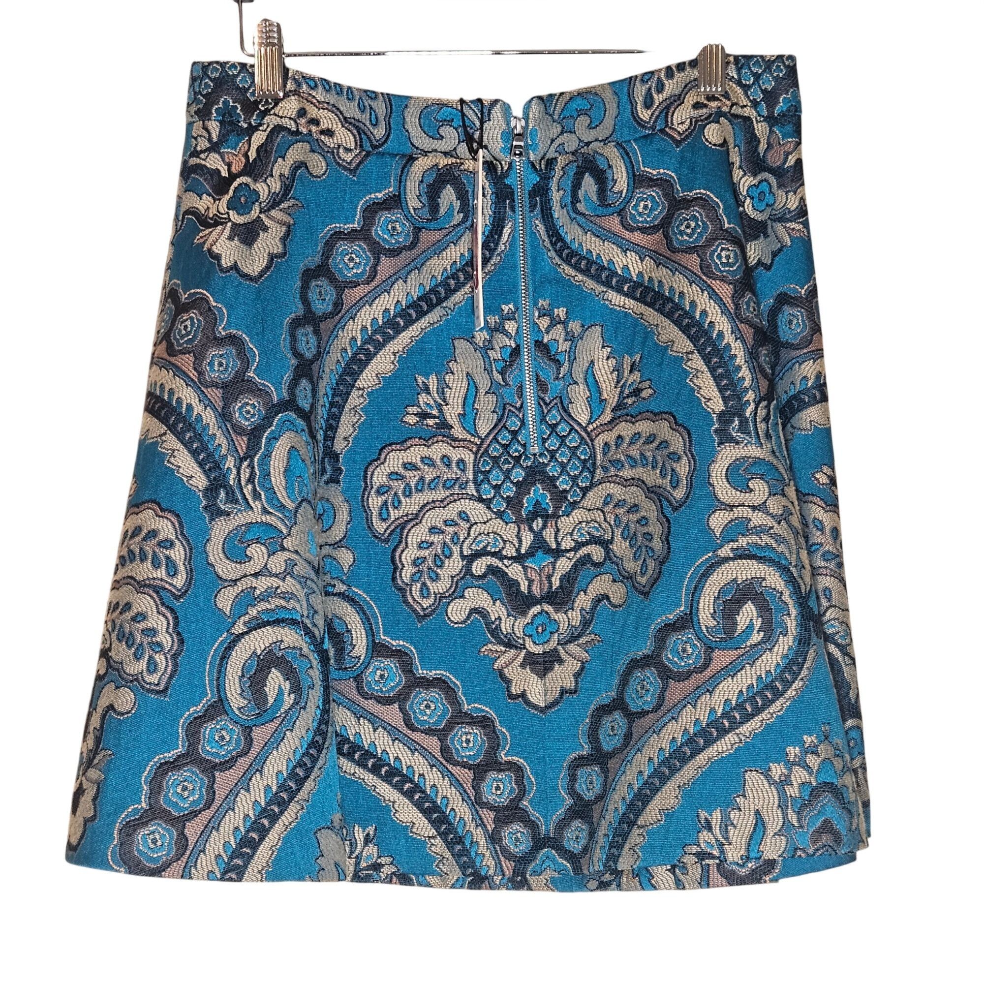 Alice + Olivia NWT Alice + Olivia Women Brocade Mini Skirt Turquoise 12 Bol Size 34" / US 12 / IT 48 - 3 Thumbnail