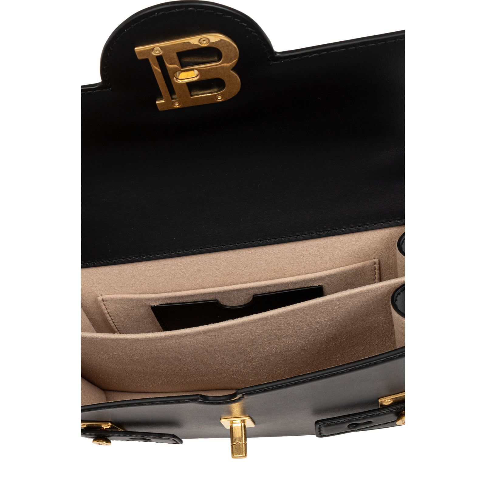 Balmain BALMAIN B-Buzz 24 $1995 Black Smooth Leather Shoulder Bag Ne Size ONE SIZE - 4 Thumbnail