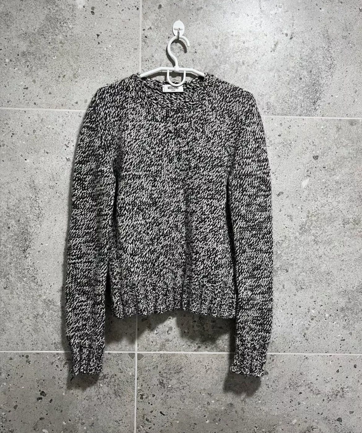 Moschino × Vintage Moschino Jeans Black White Chunky Knit Sweater Size S / US 4 / IT 40 - 1 Thumbnail