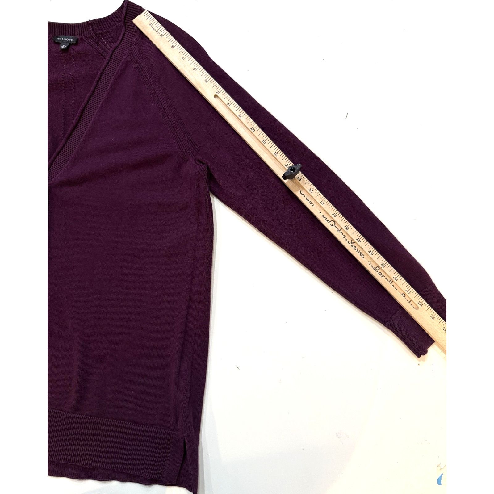 & Other Stories Talbots Cardigan Sweater Womens MED Purple Button V Neck Size M / US 6-8 / IT 42-44 - 7 Thumbnail