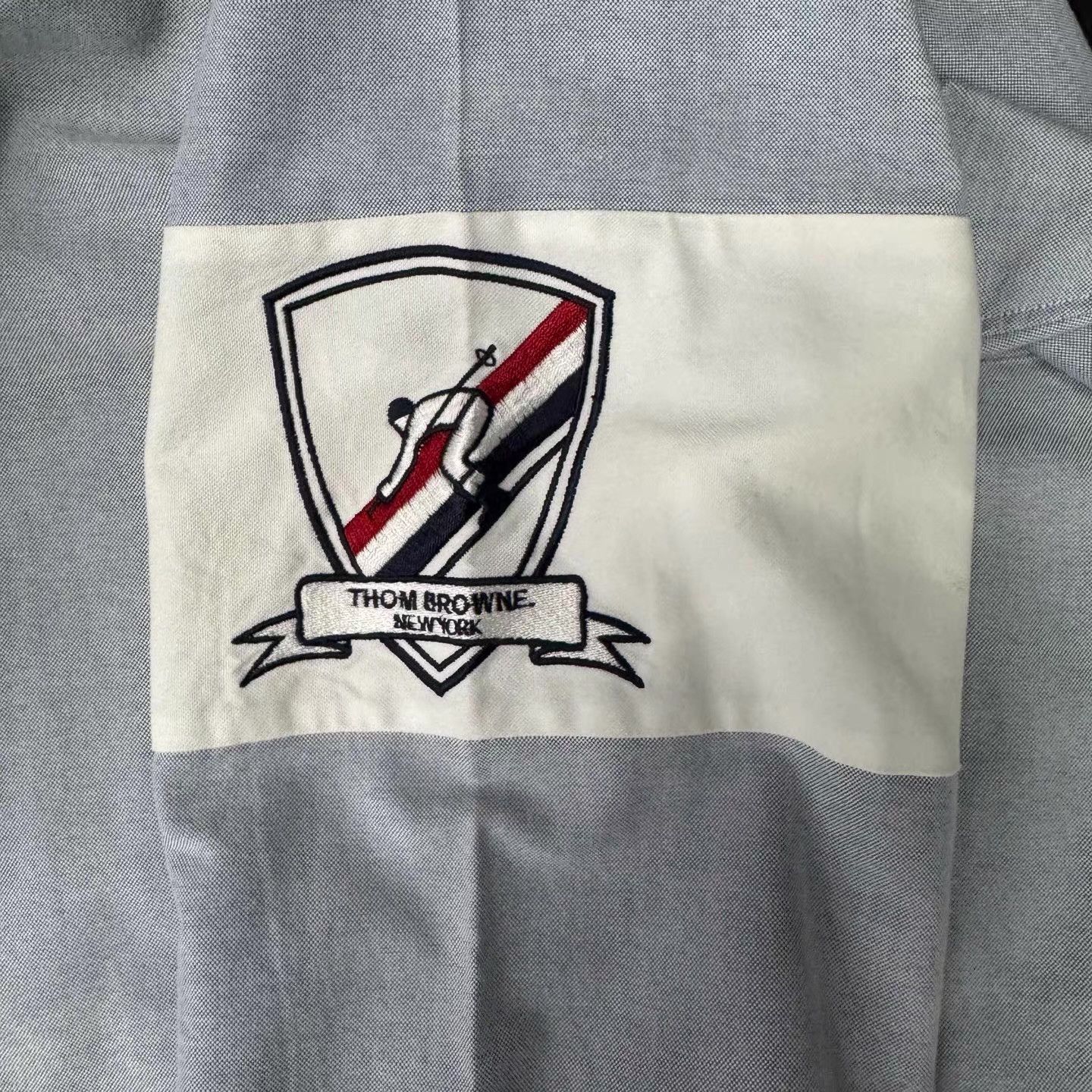 Thom Browne TB Light Blue Ski Logo Long Sleeve Shirt Q10 Size US XL / EU 56 / 4 - 6 Thumbnail