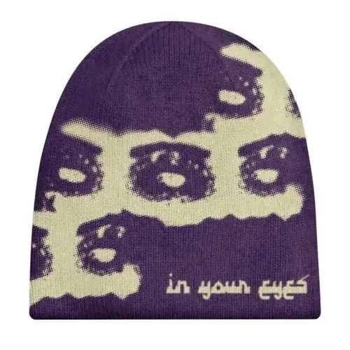 Other Y2K Face Printing Knitted Hat Size ONE SIZE - 1 Thumbnail