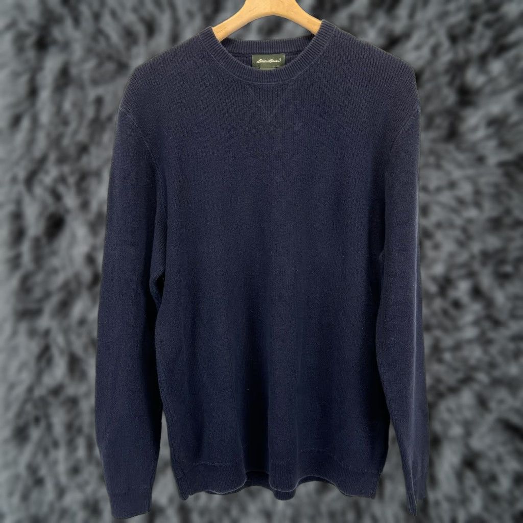 Eddie Bauer Eddie Bauer Mens Crewneck Sweater XL Navy Blue Cotton Pullover Casual Size US XL / EU 56 / 4 - 1 Thumbnail