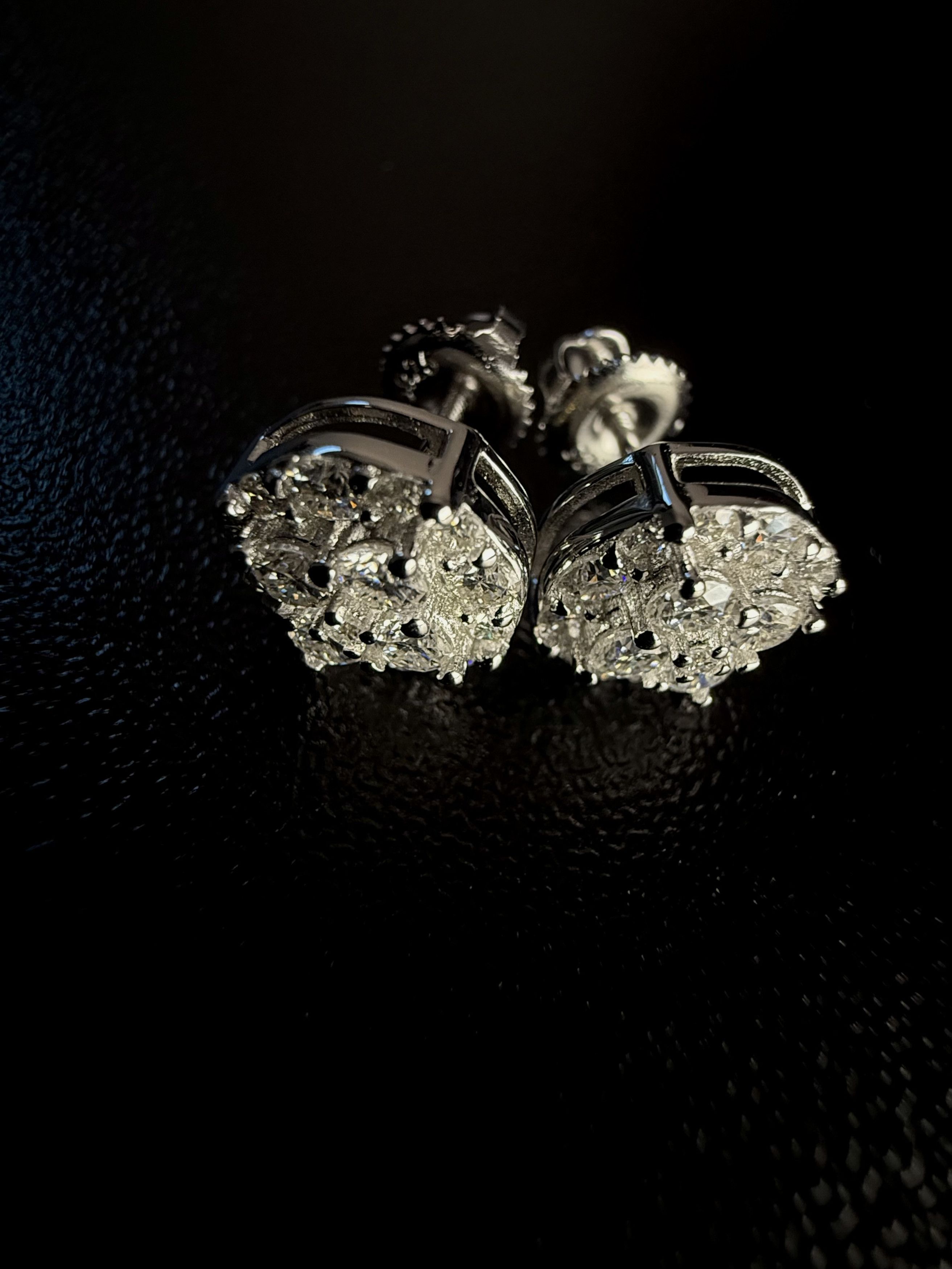 Other Silver Half Snowball's Moissanite Mens Earrings Size ONE SIZE - 13 Thumbnail