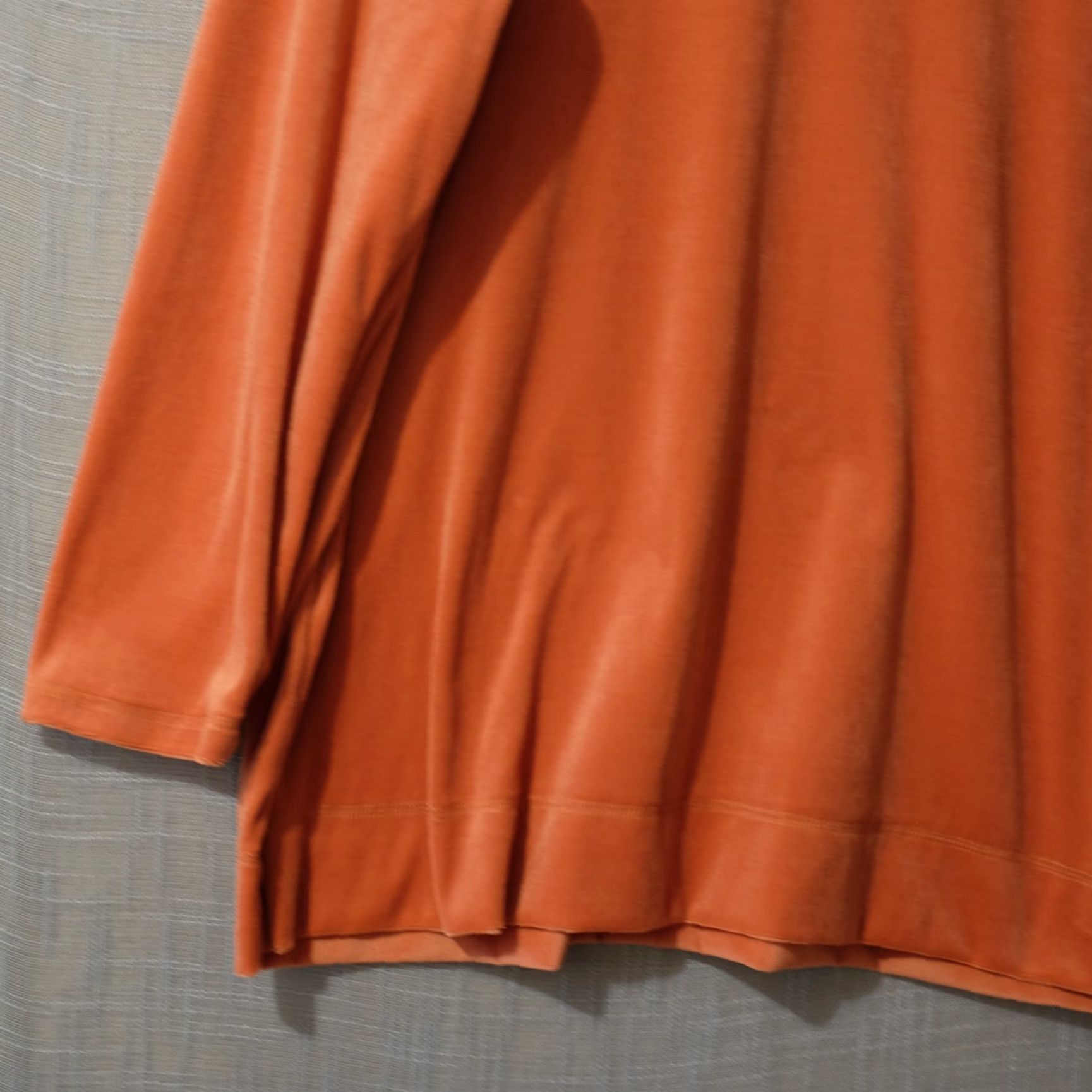 Blair VINTAGE Blair Orange Velour Sweatshirt w/Side Slits Pullover Women's XL Shirt Womens XL Orange Velour Blair Sweatshirt with Side Slits Tunic 90s/90s? Size XL / US 12-14 / IT 48-50 - 3 Thumbnail