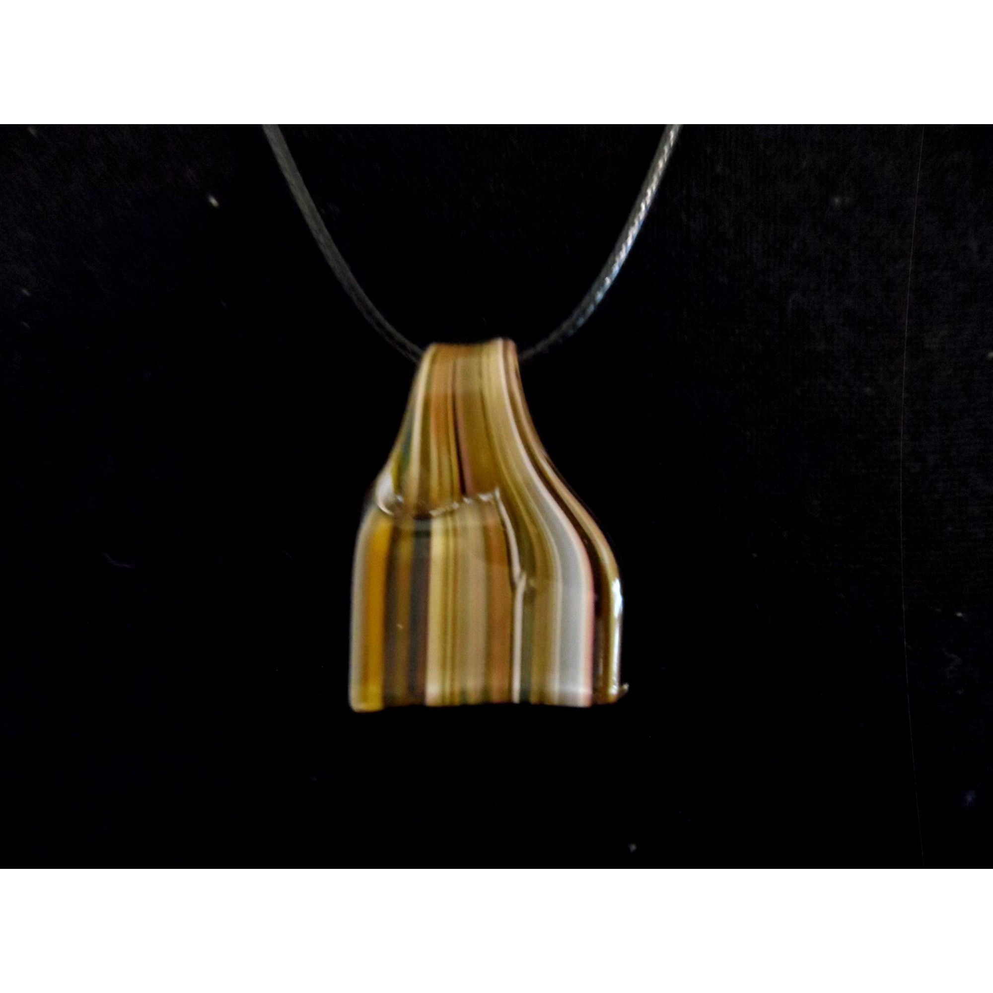 Other Glass Fish Tale Pendant Necklace Set 2 Pcs Black Cord Size ONE SIZE - 4 Thumbnail