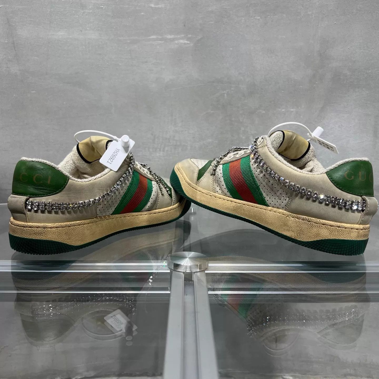 Gucci Gucci Distressed Rhinestone Sneakers Women's 35.5 Size US 5 / IT 35 - 5 Thumbnail