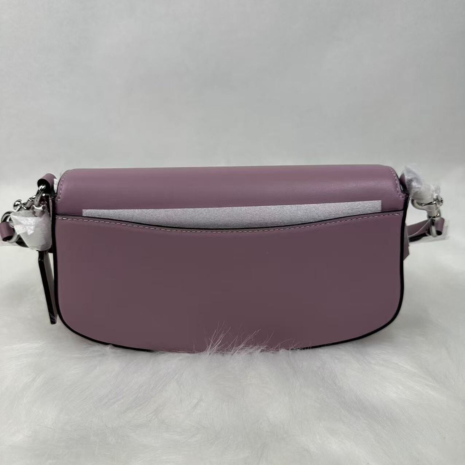 Coach Coach Andrea Shoulder Bag In Leather/Silver/Lilac Purple NWT Size ONE SIZE - 4 Thumbnail