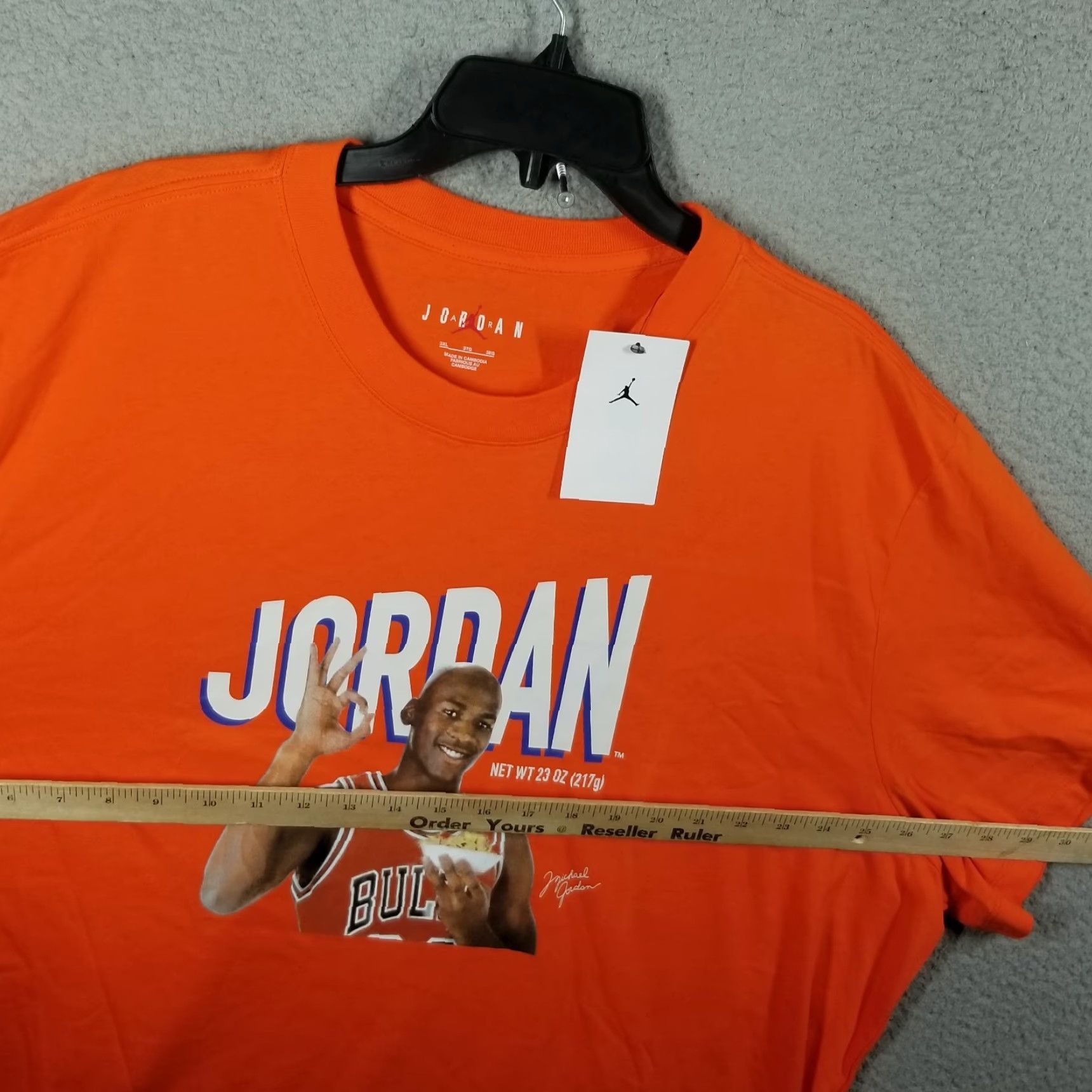 Nike Nike Air Jordan MVP Wheaties T-Shirt Mens 3XL Orange Crew Neck Short Sleeve Graphic Print Retro 80s 90s Size US XXL / EU 58 / 5 - 5 Thumbnail
