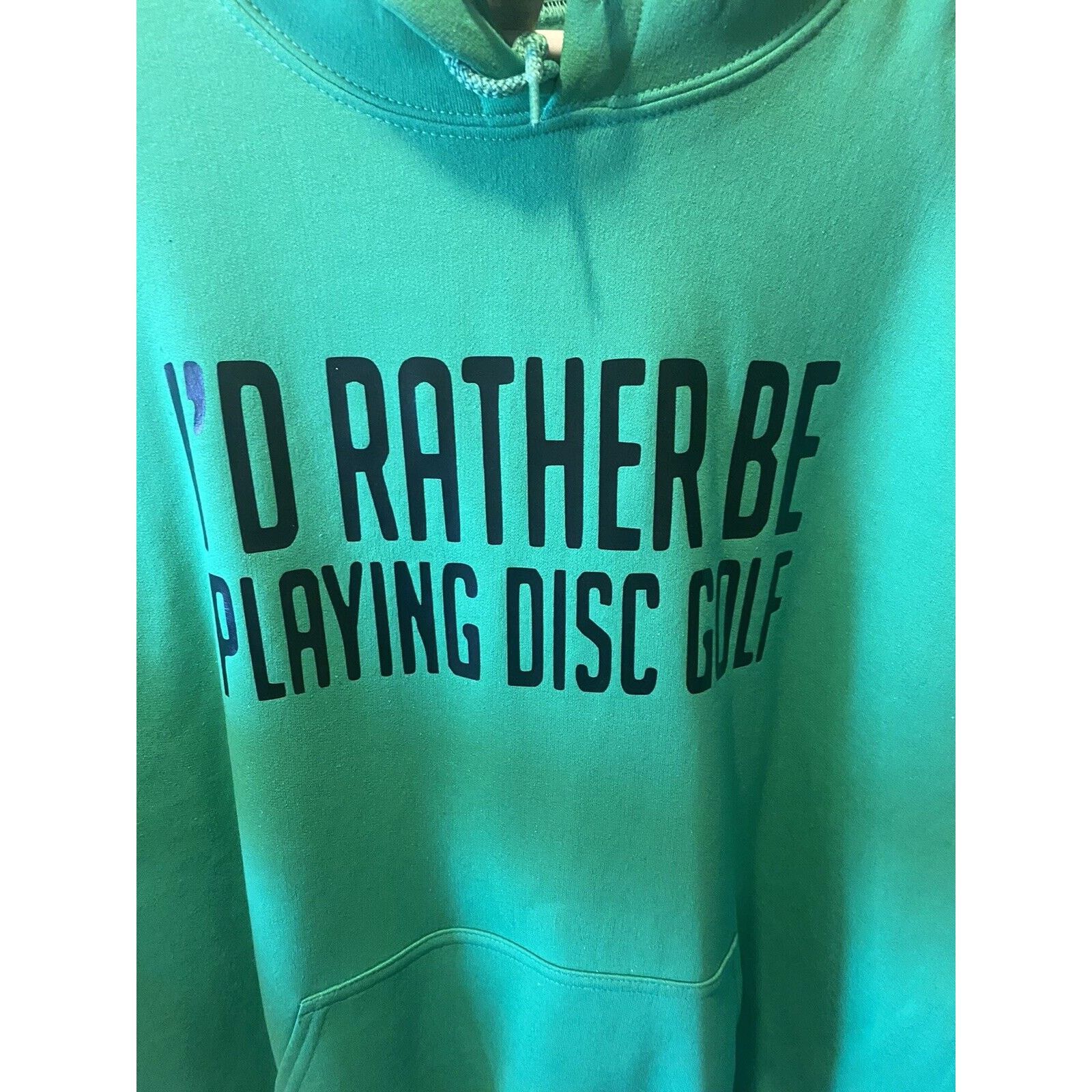 Gildan Id Rather Be PLAYING DISC GOLF Basket Vinyl Logo XL Hoodie Size US XL / EU 56 / 4 - 5 Thumbnail