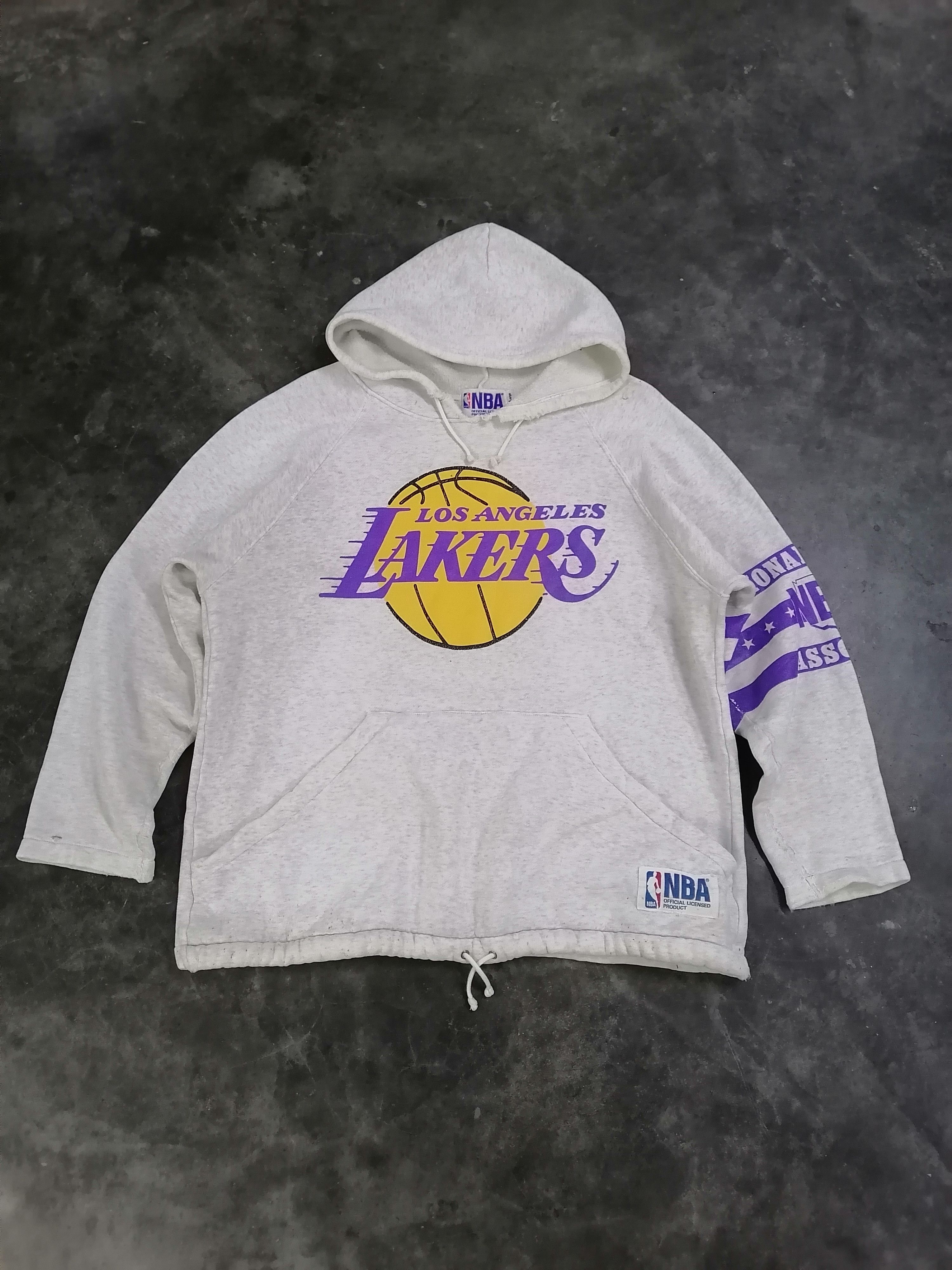 NBA Vintage NBA Lakers Los Angeles Trashed Faded Hoodies Size US L / EU 52-54 / 3 - 1 Thumbnail