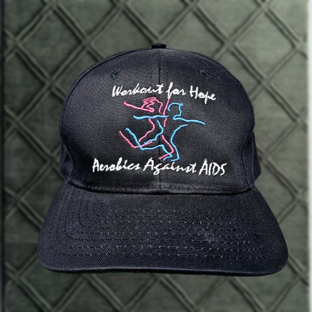 Vintage VINTAGE Aerobics Against Aids 90s Embroidered Snapback Hat Headmost Men One Size Black 90s Snapback Mens Size ONE SIZE - 1 Thumbnail