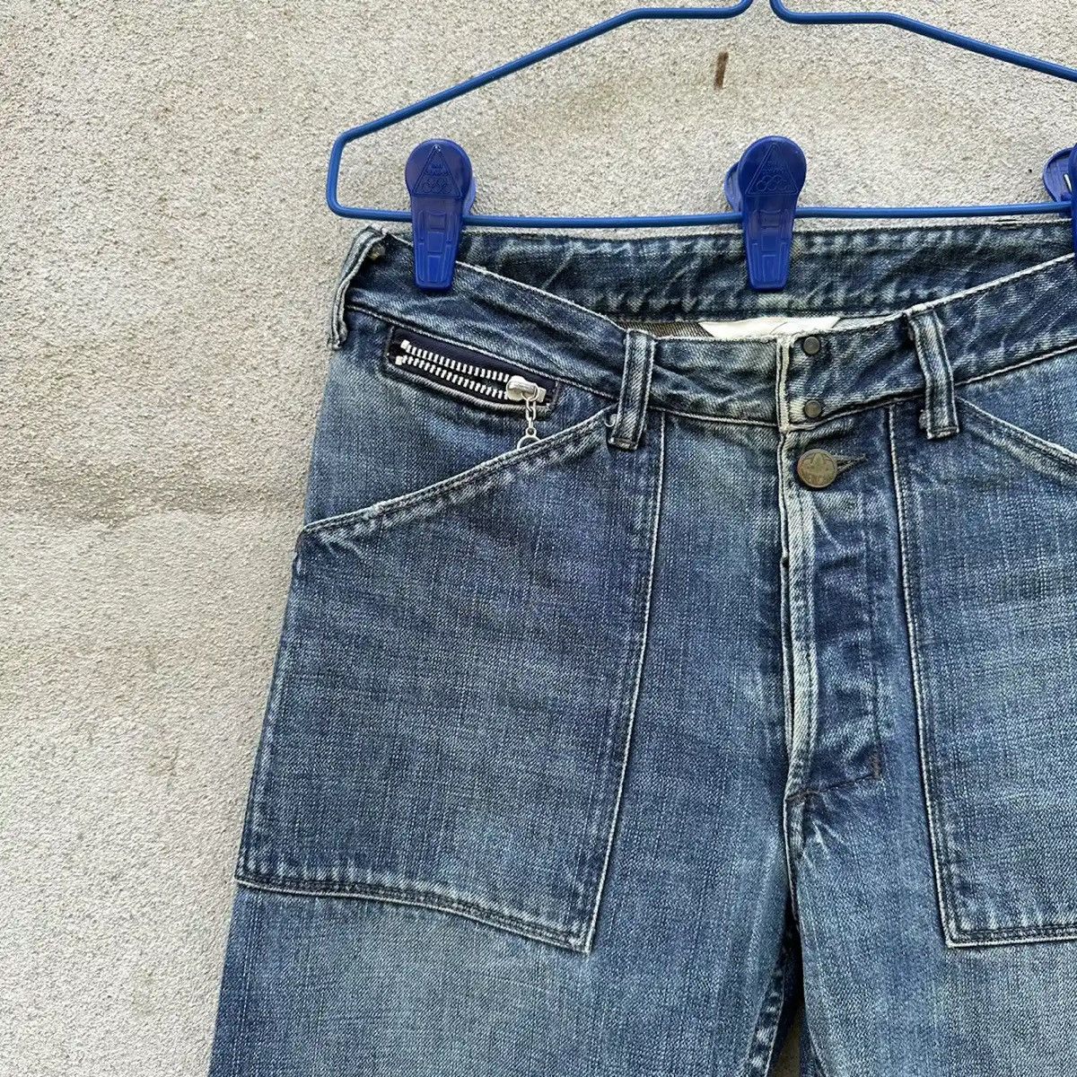 American Apparel SICKS 💥AMERICANA JEANS VINTAGE DENIM BLUE WASH BAKER PANTS Size US 27 - 3 Thumbnail