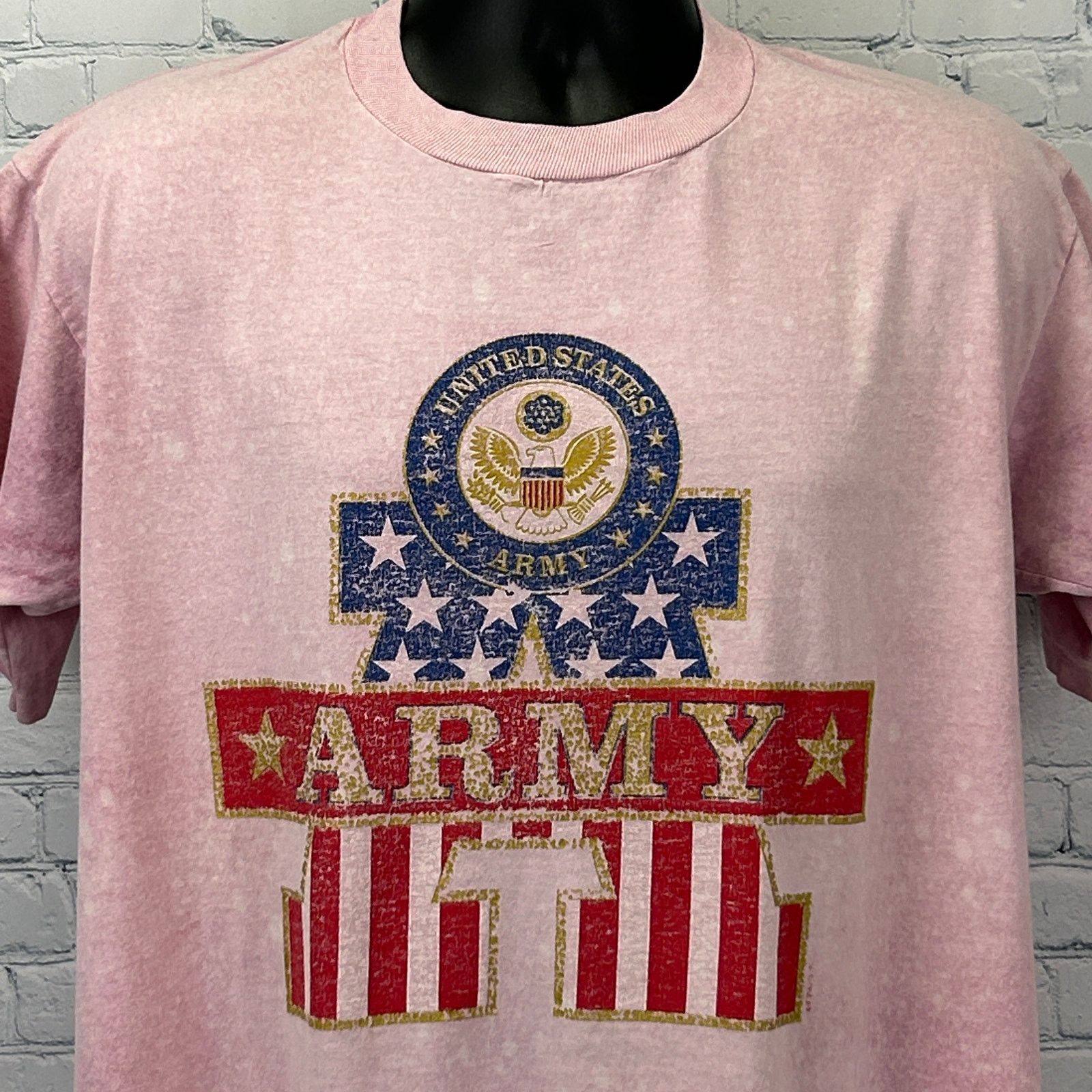 Jerzees Vintage 90s US Army POW-MIA T Shirt Military Pink Large Size US XL / EU 56 / 4 - 8 Thumbnail